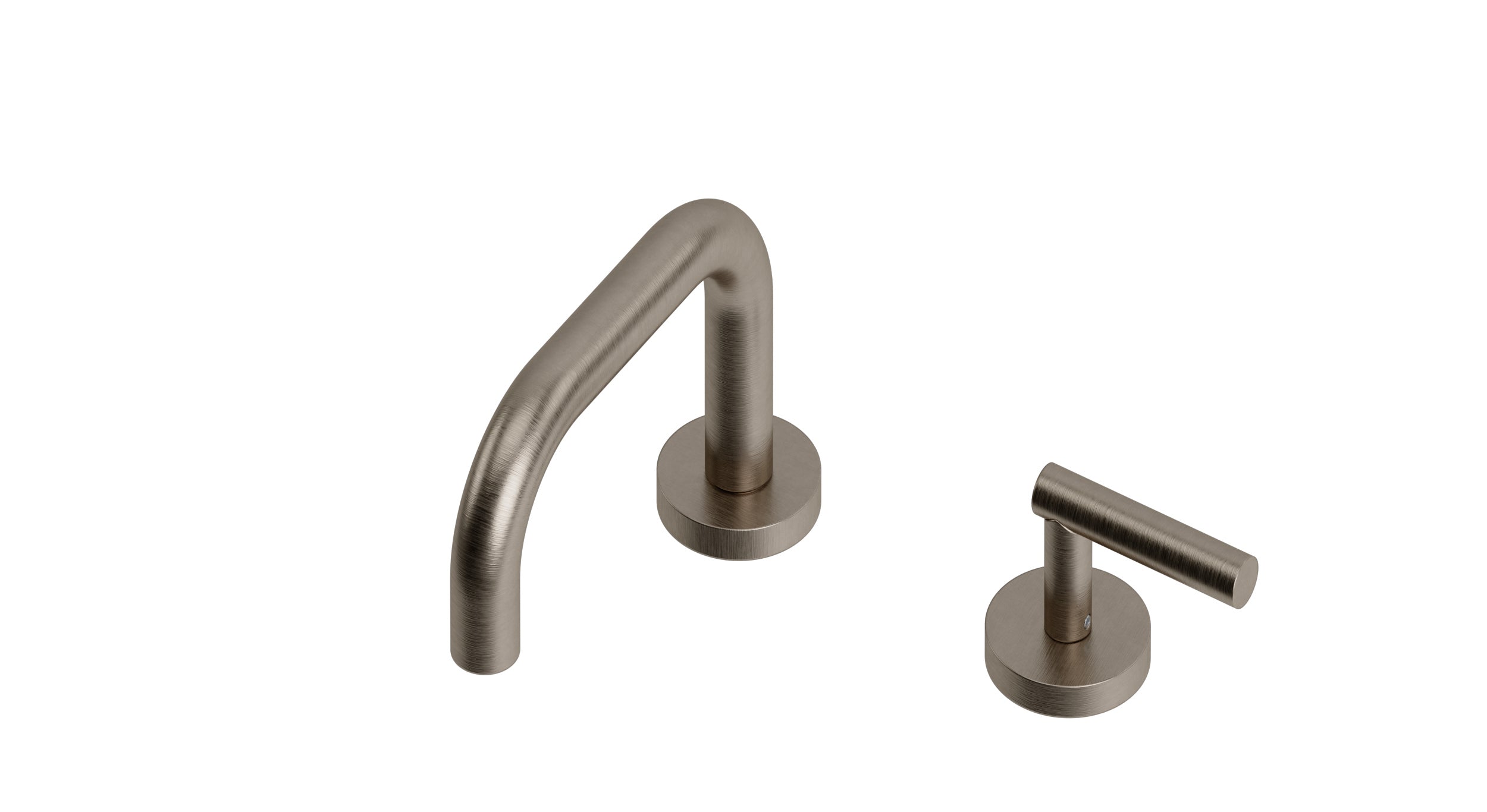 Contour One Handle Deck Mount Squaretop Lavatory Faucet with Soft Lever Handle in Antique Nickel