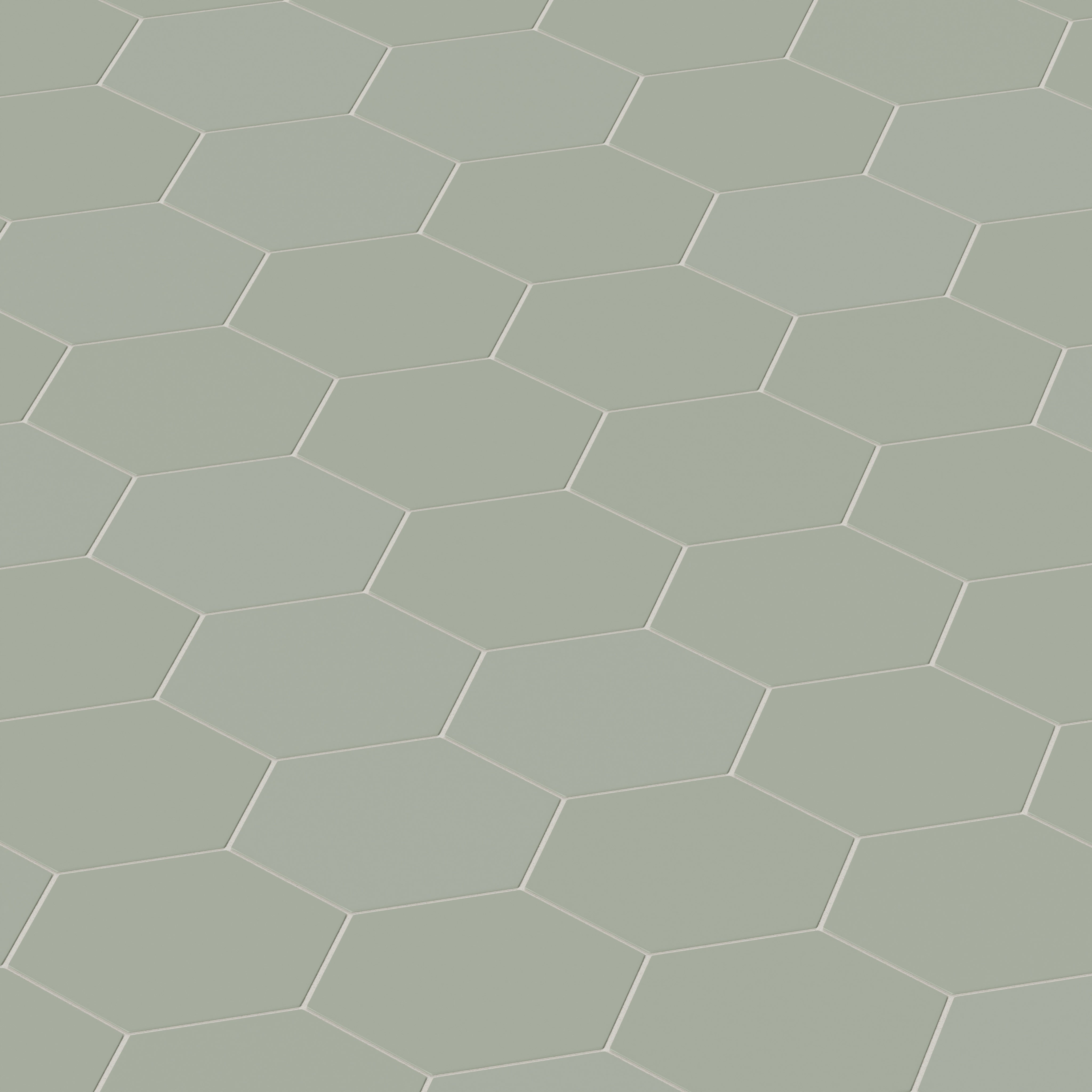 8" Hexagon Natural Press Ceramic Tile in Terre Verte Matte