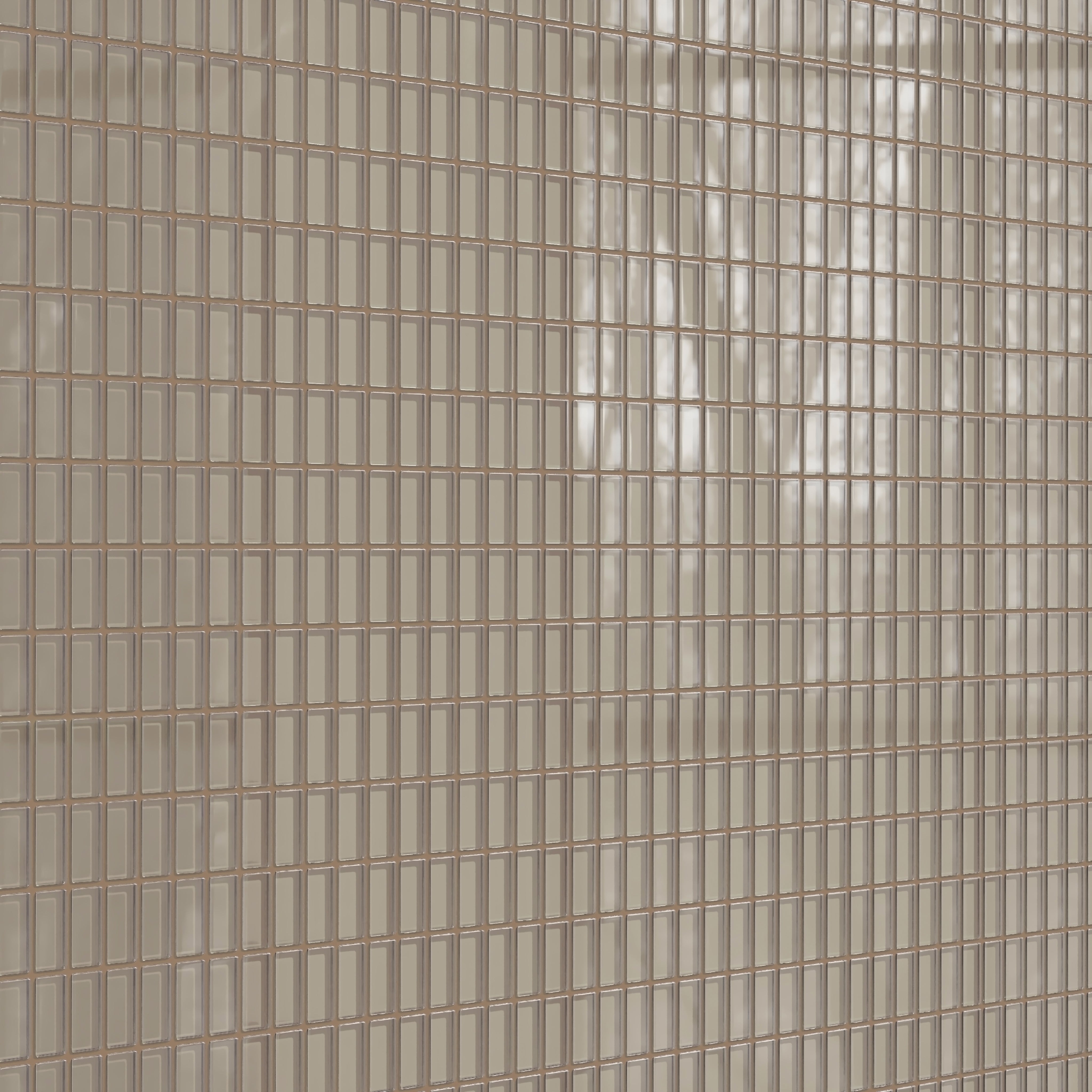 1x2 Straight Set Sheeted Glass Mosaic Tile in Quail Gloss