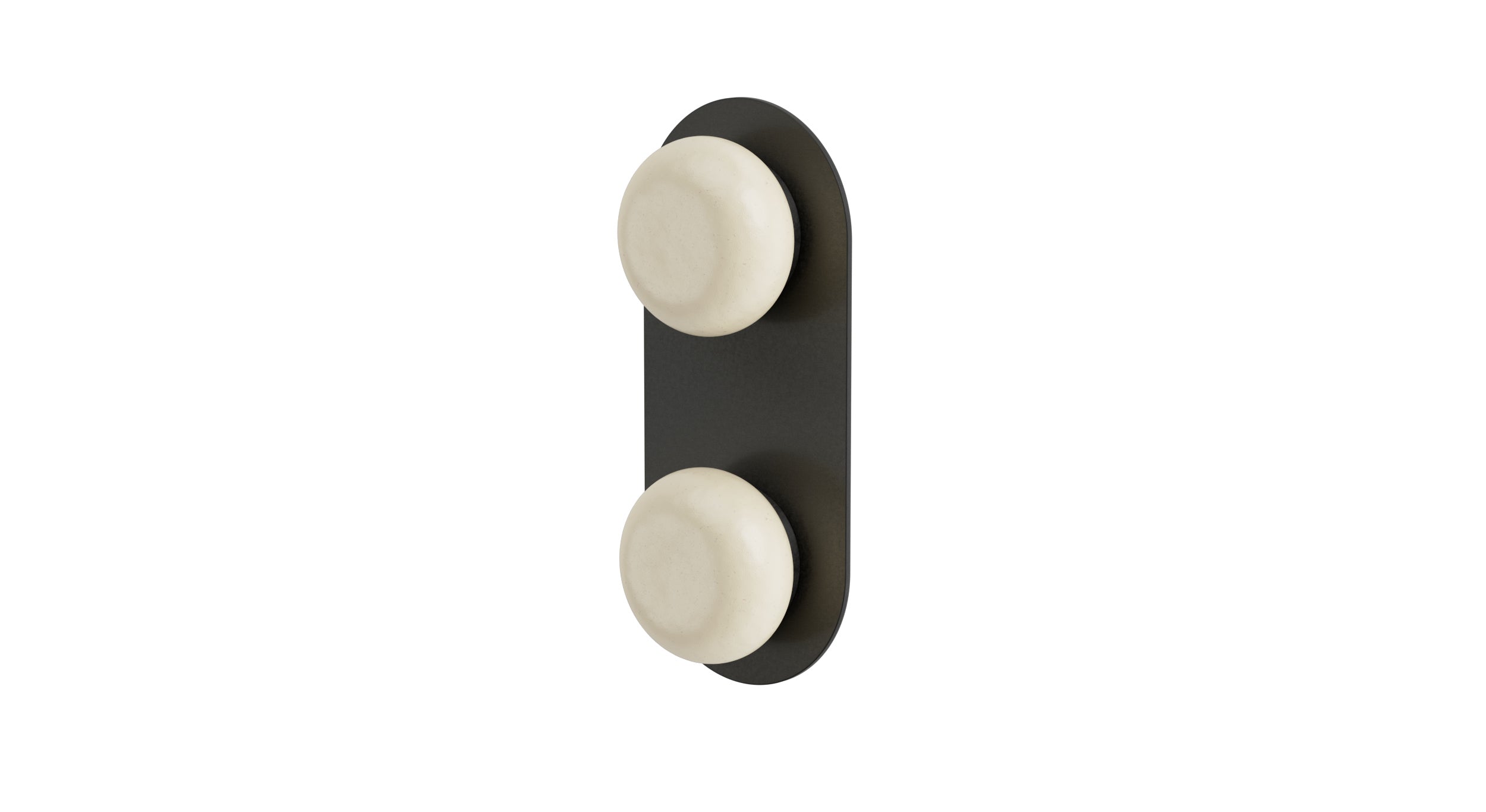 Foundry Two Handle Wall Mount Shower Trim with Pebble Ceramic Knob Handles in Blackened Nickel