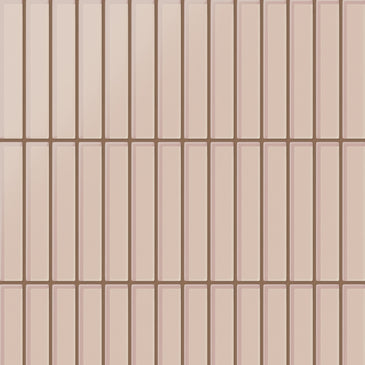 1x6 Straight Set Sheeted Glass Mosaic Tile in Rosy Finch Matte