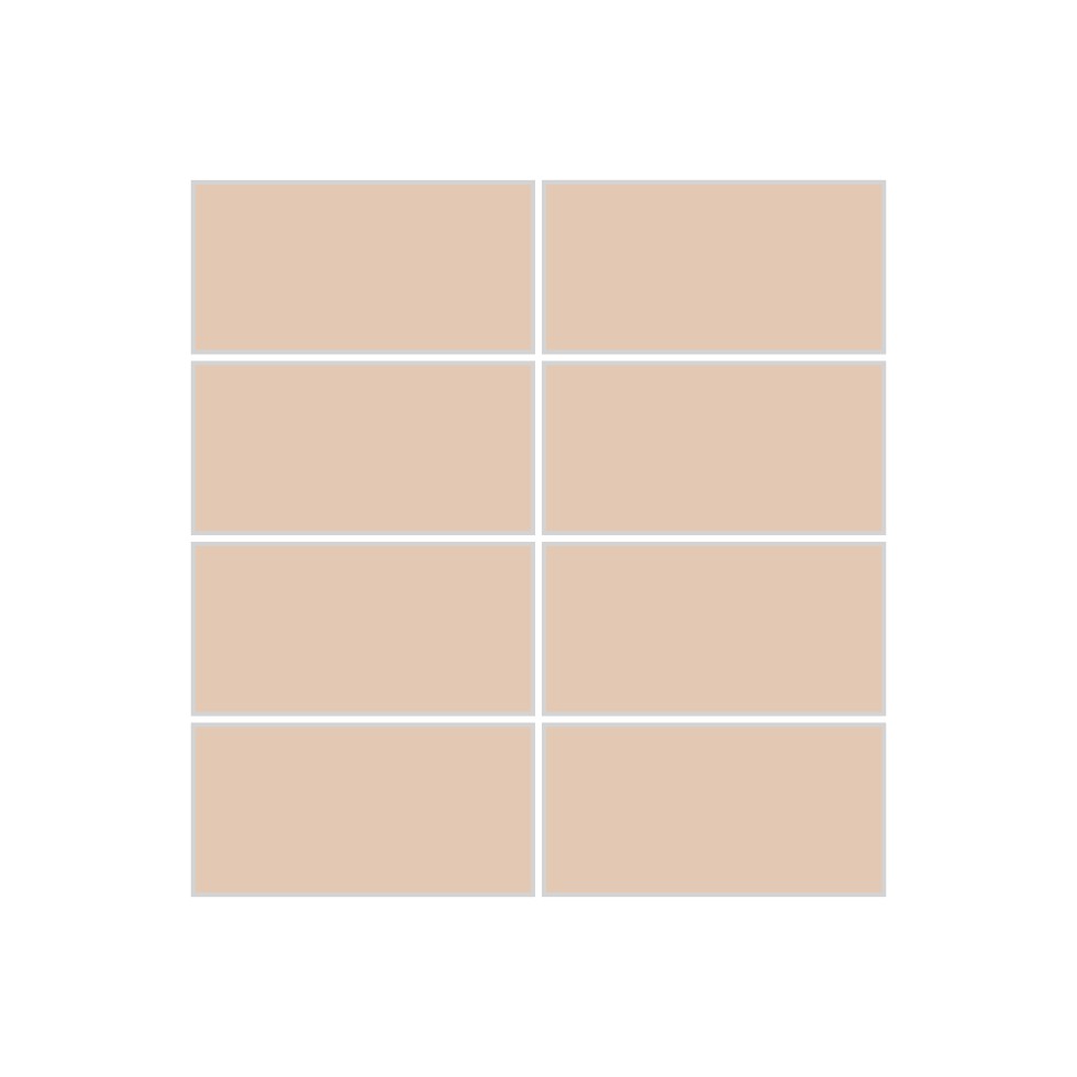 2x4 Straight Set Sheeted Original Ceramic Mosaic Tile in Tumbleweed Gloss