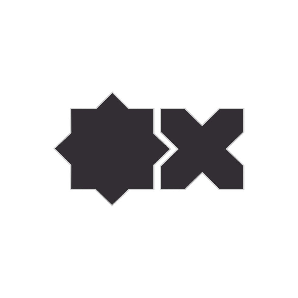 Star & Cross Original Ceramic Tile in Graphite