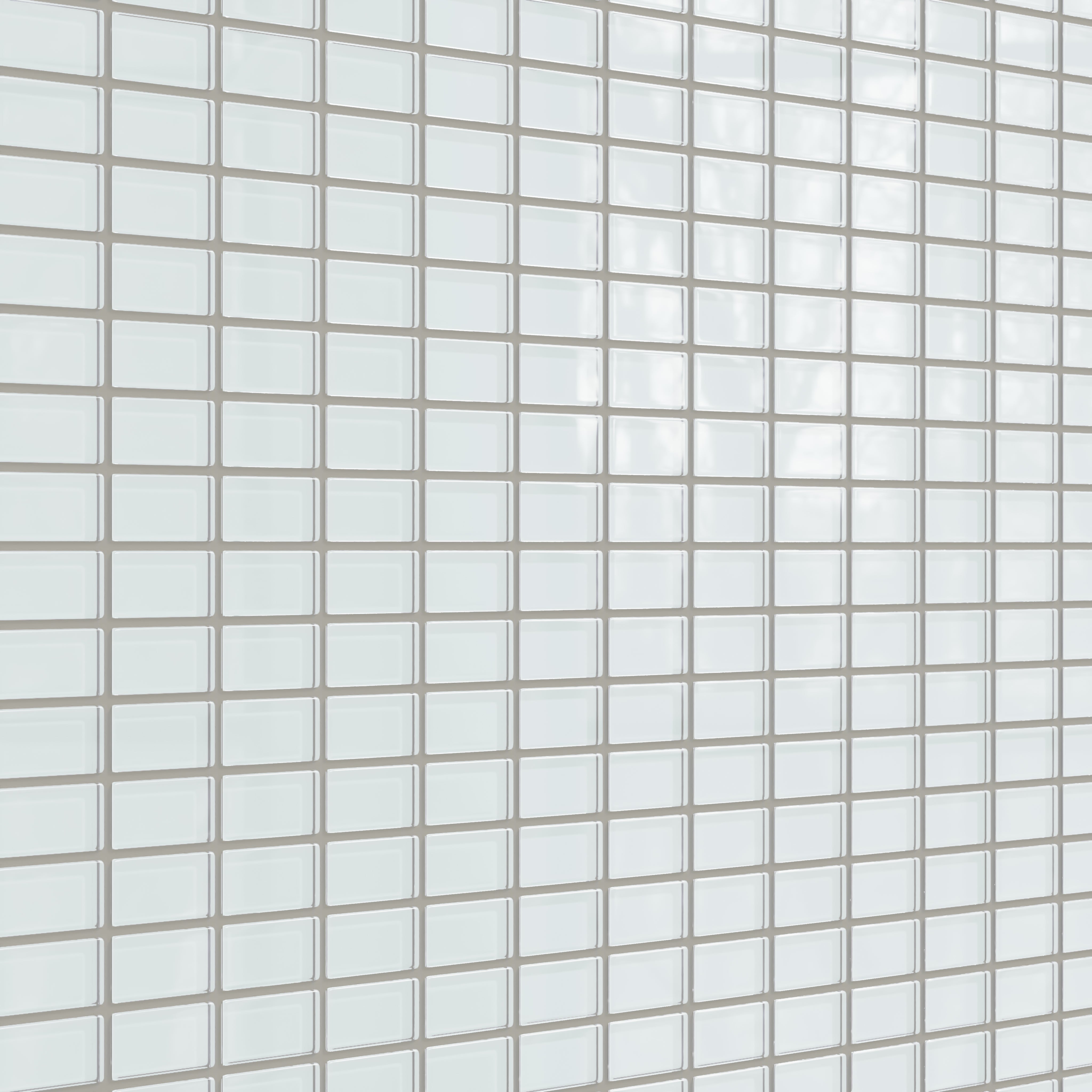 1x2 Straight Set Sheeted Glass Mosaic Tile in Warbler Gloss
