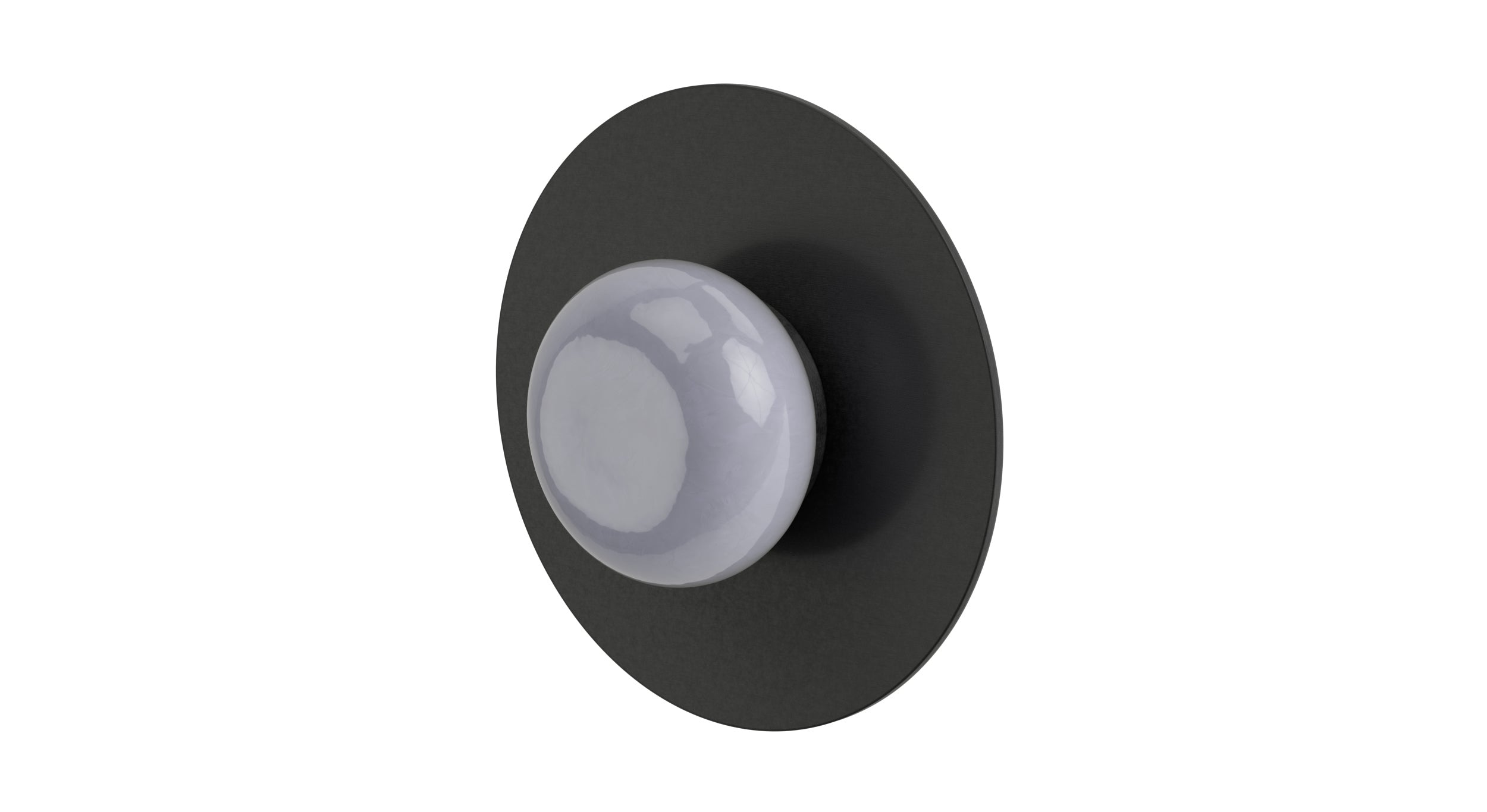 Foundry One Handle Wall Mount Shower Trim with Pebble Ceramic Knob Handle in Blackened Nickel
