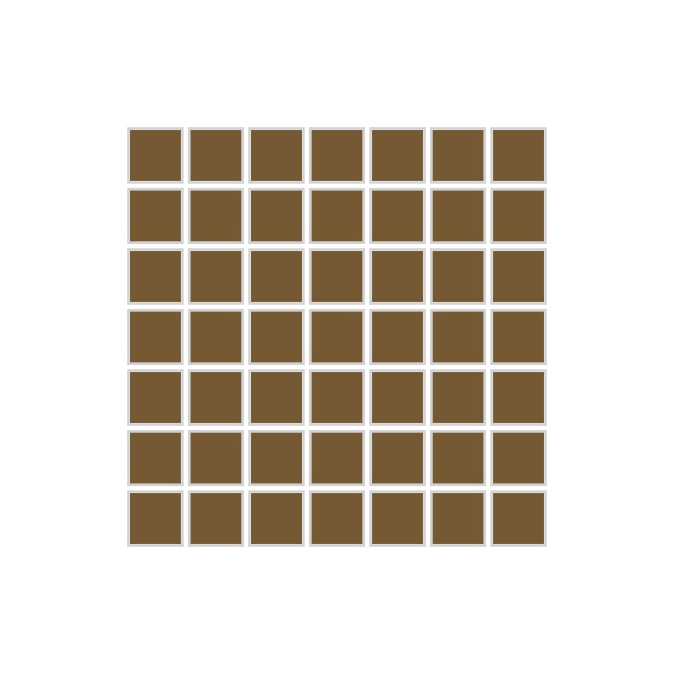 1x1 Straight Set Sheeted Original Ceramic Mosaic Tile in Chaparral Matte