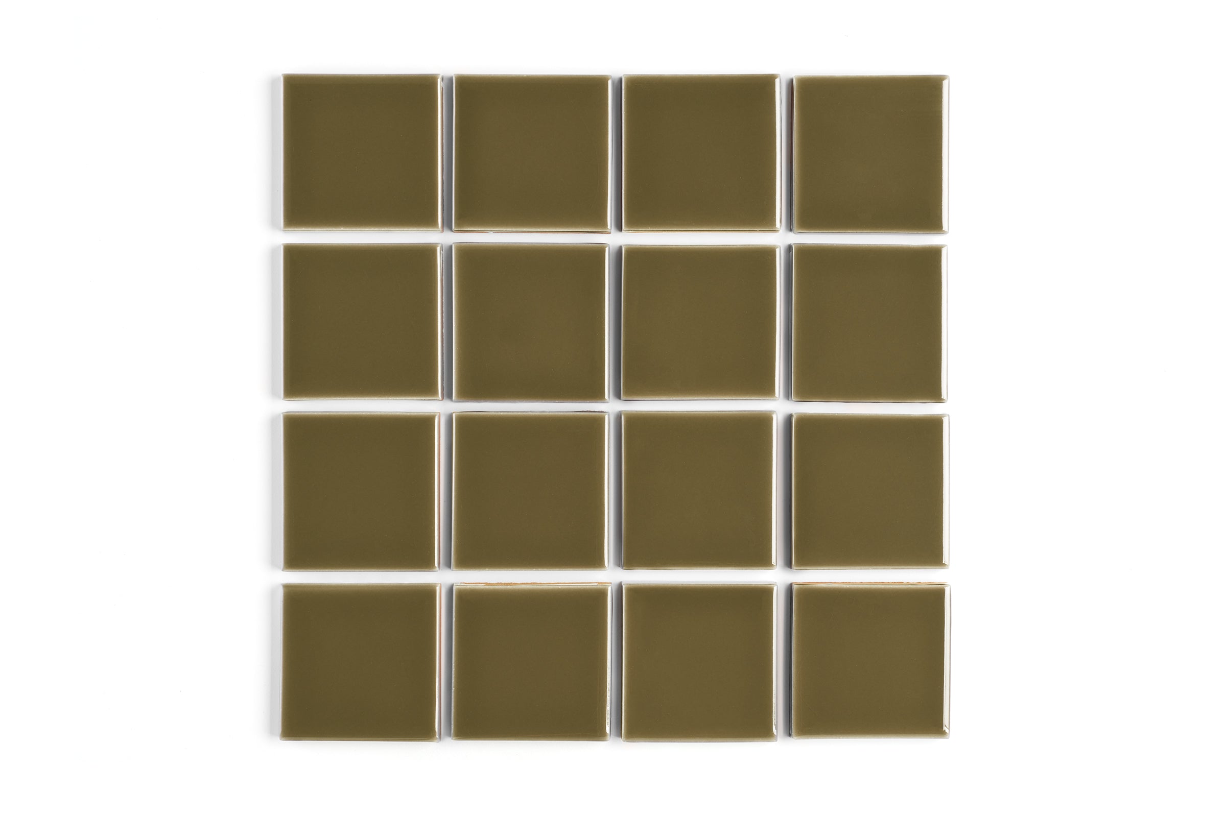 3x3 Straight Set Sheeted Original Ceramic Mosaic Tile in Chaparral Gloss
