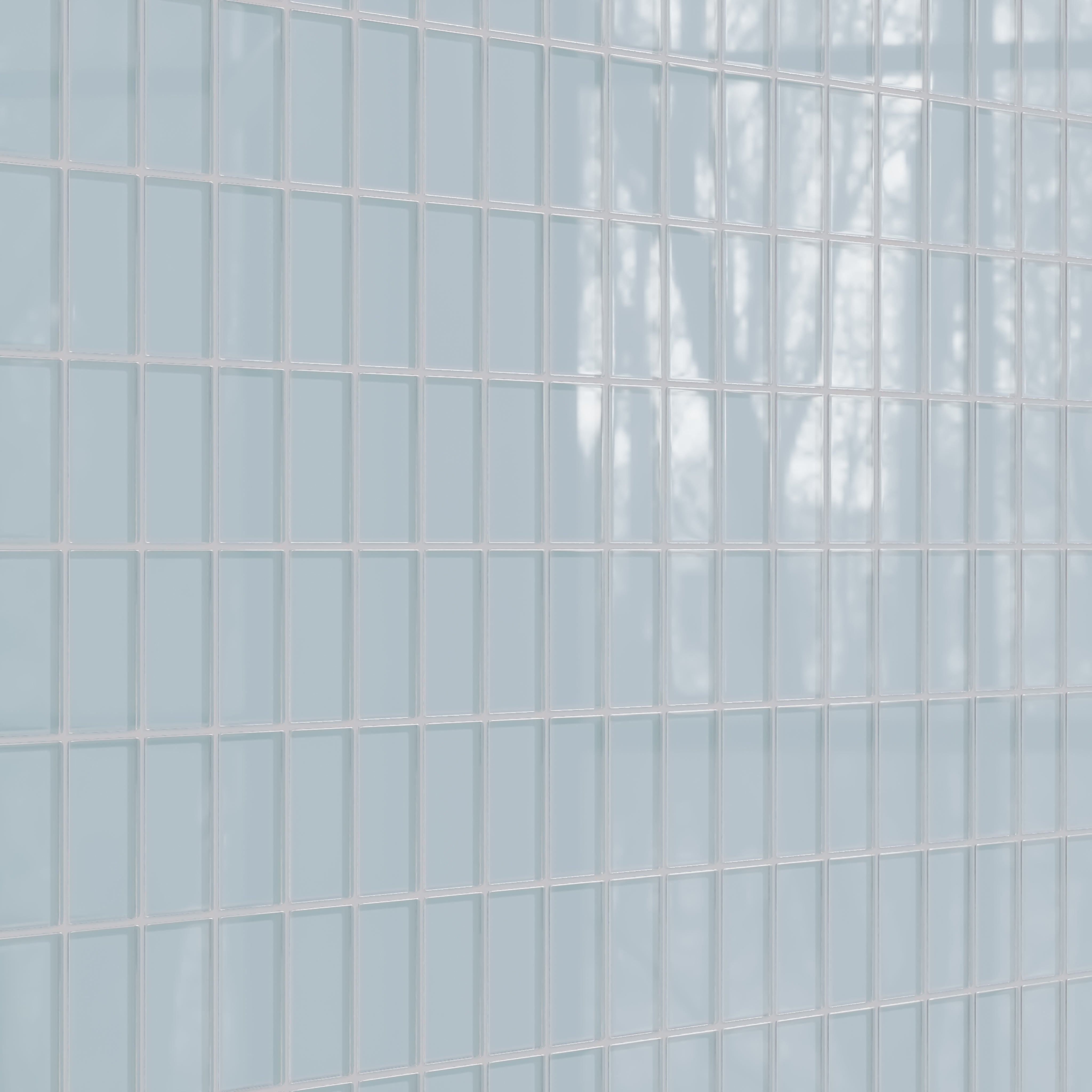 2x4 Straight Set Sheeted Glass Mosaic Tile in Partridge Gloss