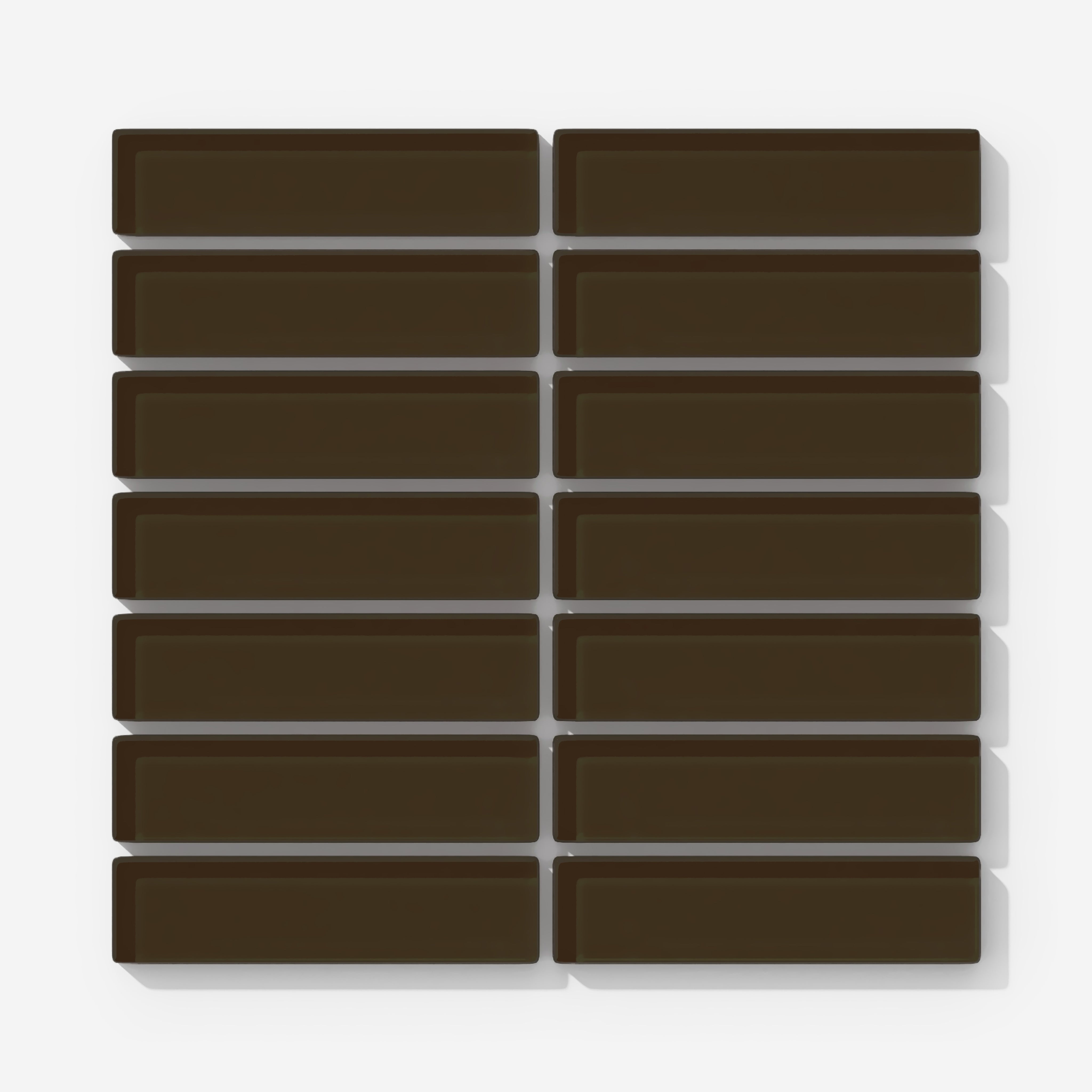 1x4 Straight Set Sheeted Glass Mosaic Tile in Osprey Gloss