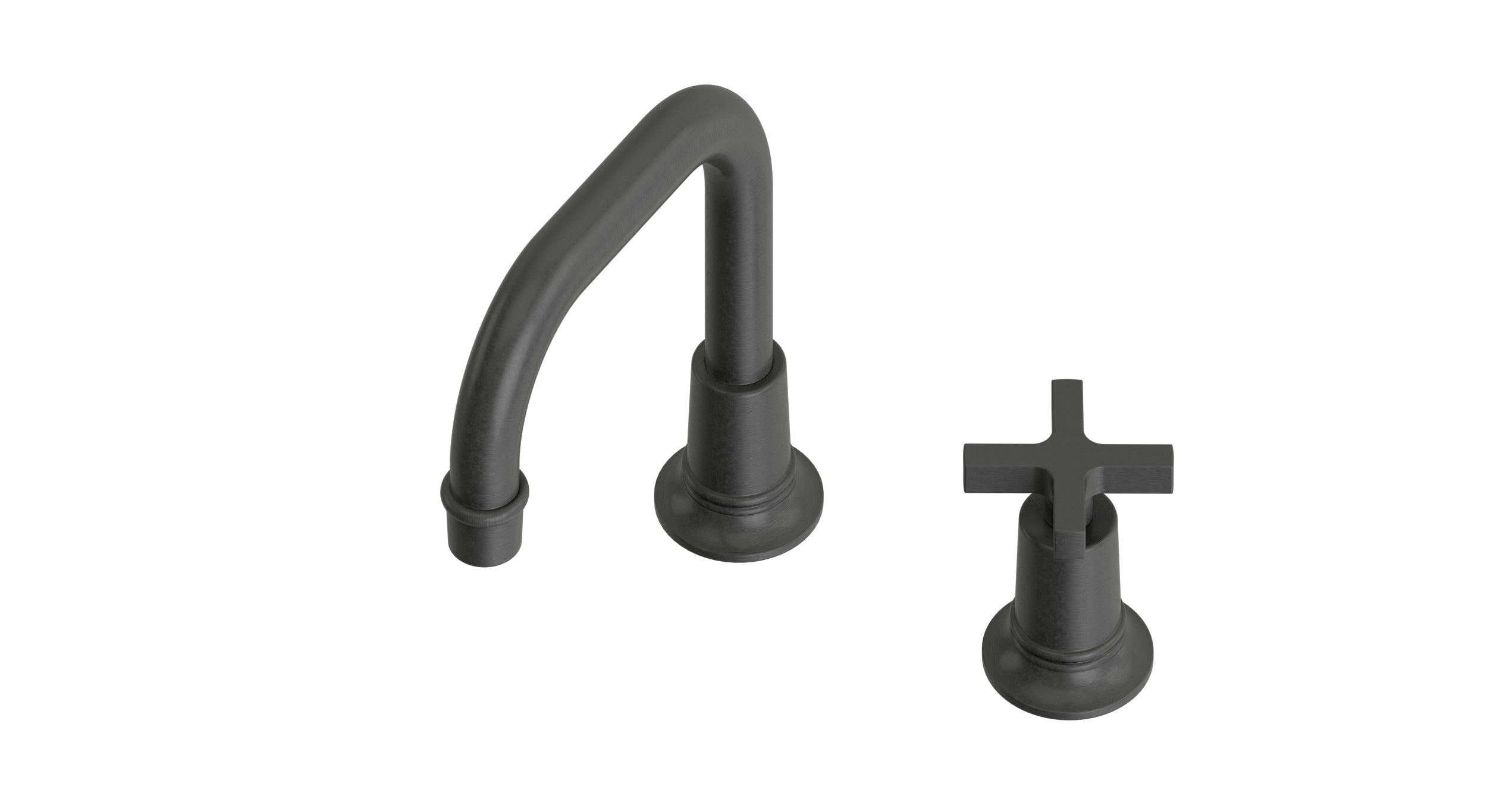 Emerson One Handle Deck Mount Squaretop Lavatory Faucet with Classic Cross Handle in Blackened Nickel