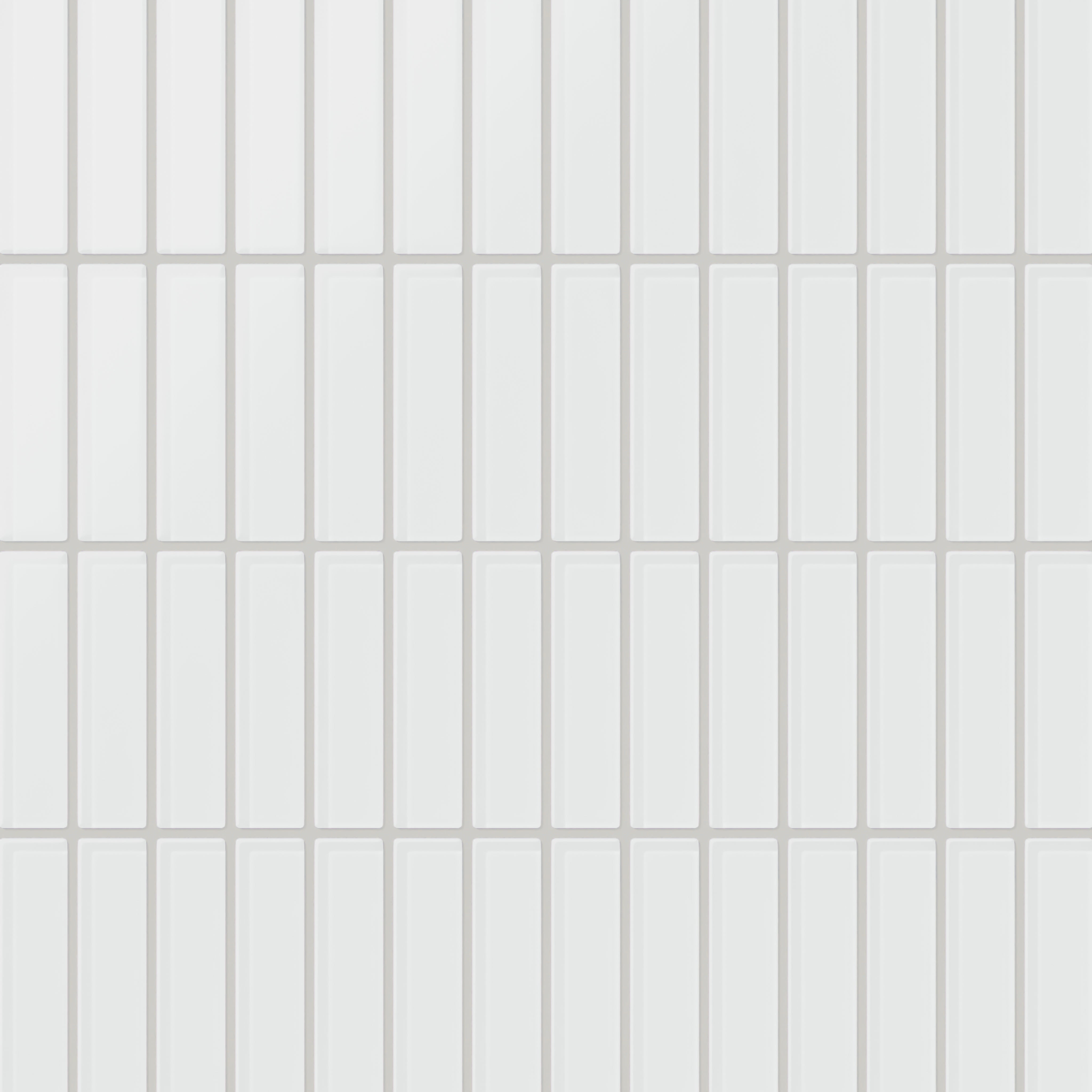 1x4 Straight Set Sheeted Glass Mosaic Tile in Egret Matte