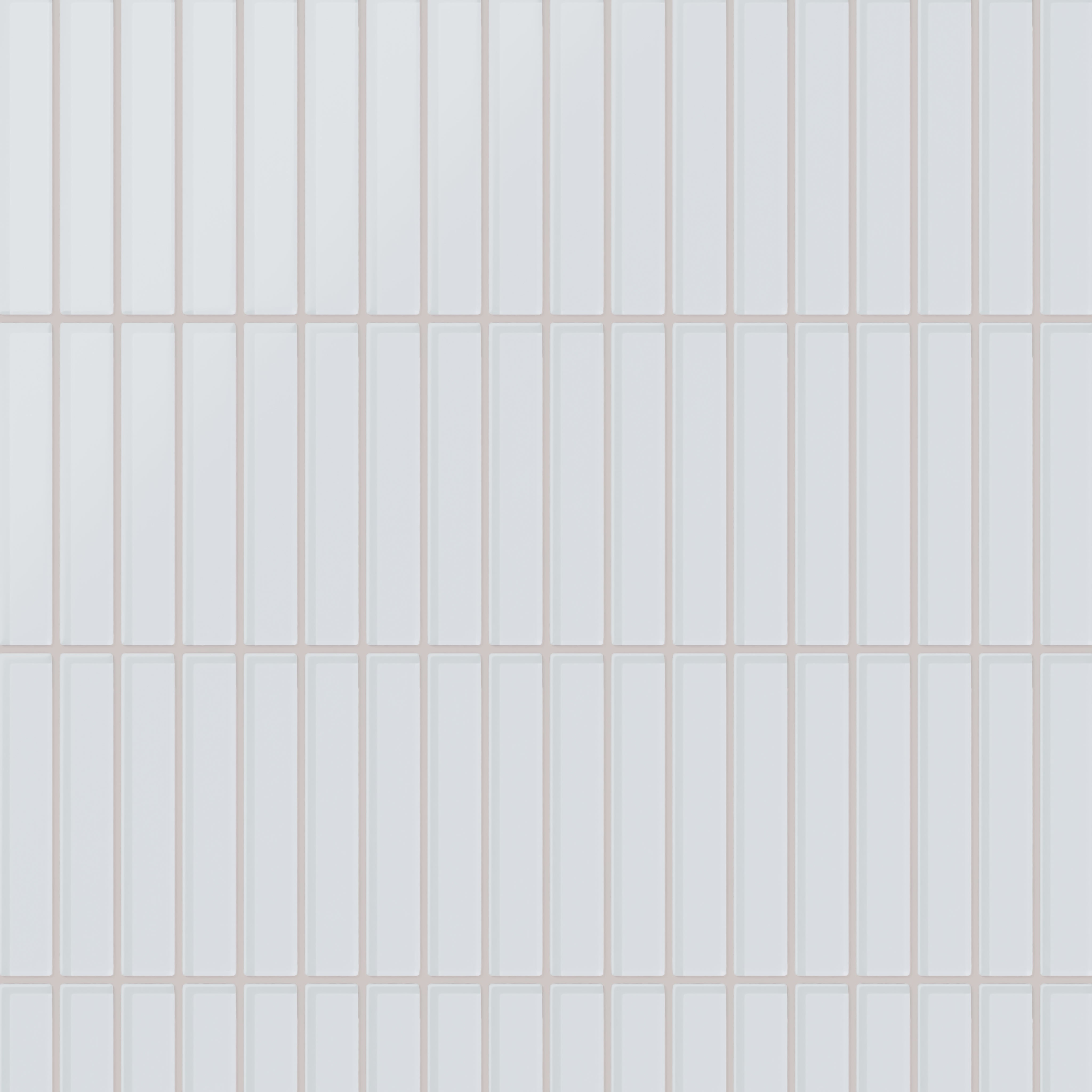 1x6 Straight Set Sheeted Glass Mosaic Tile in Snowy Owl Matte