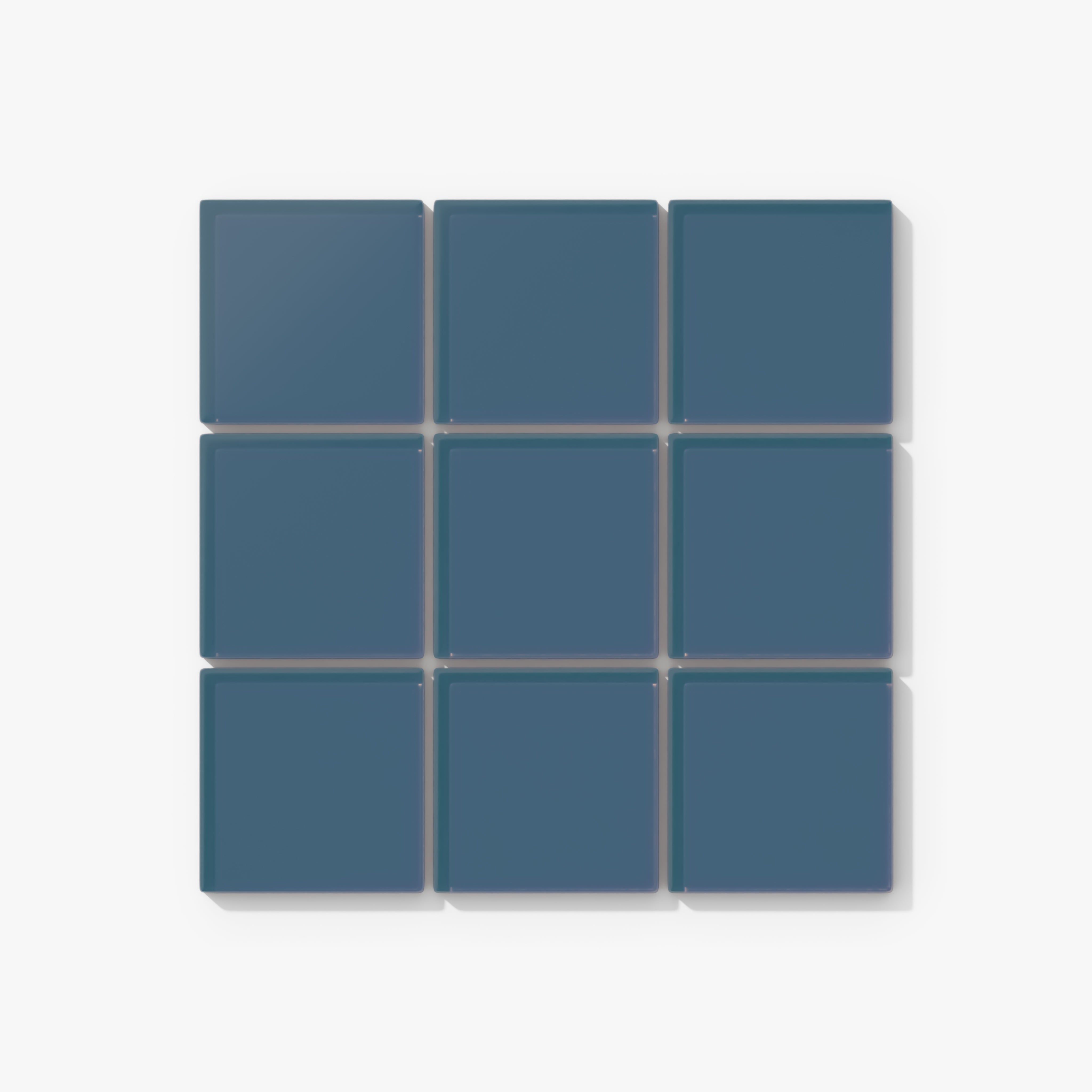 3x3 Straight Set Sheeted Glass Mosaic Tile in Blue Jay Matte