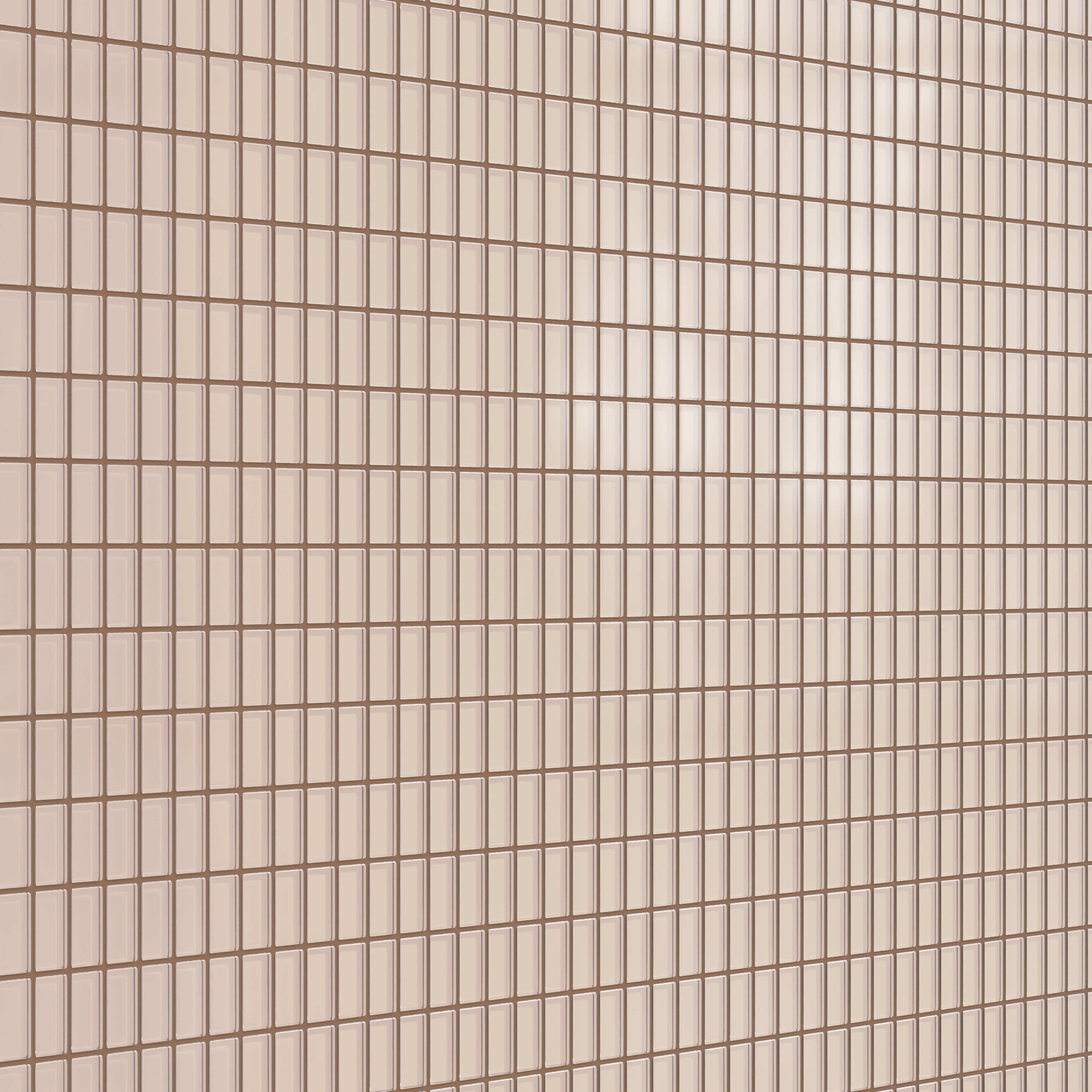 1x2 Straight Set Sheeted Glass Mosaic Tile in Rosy Finch Matte