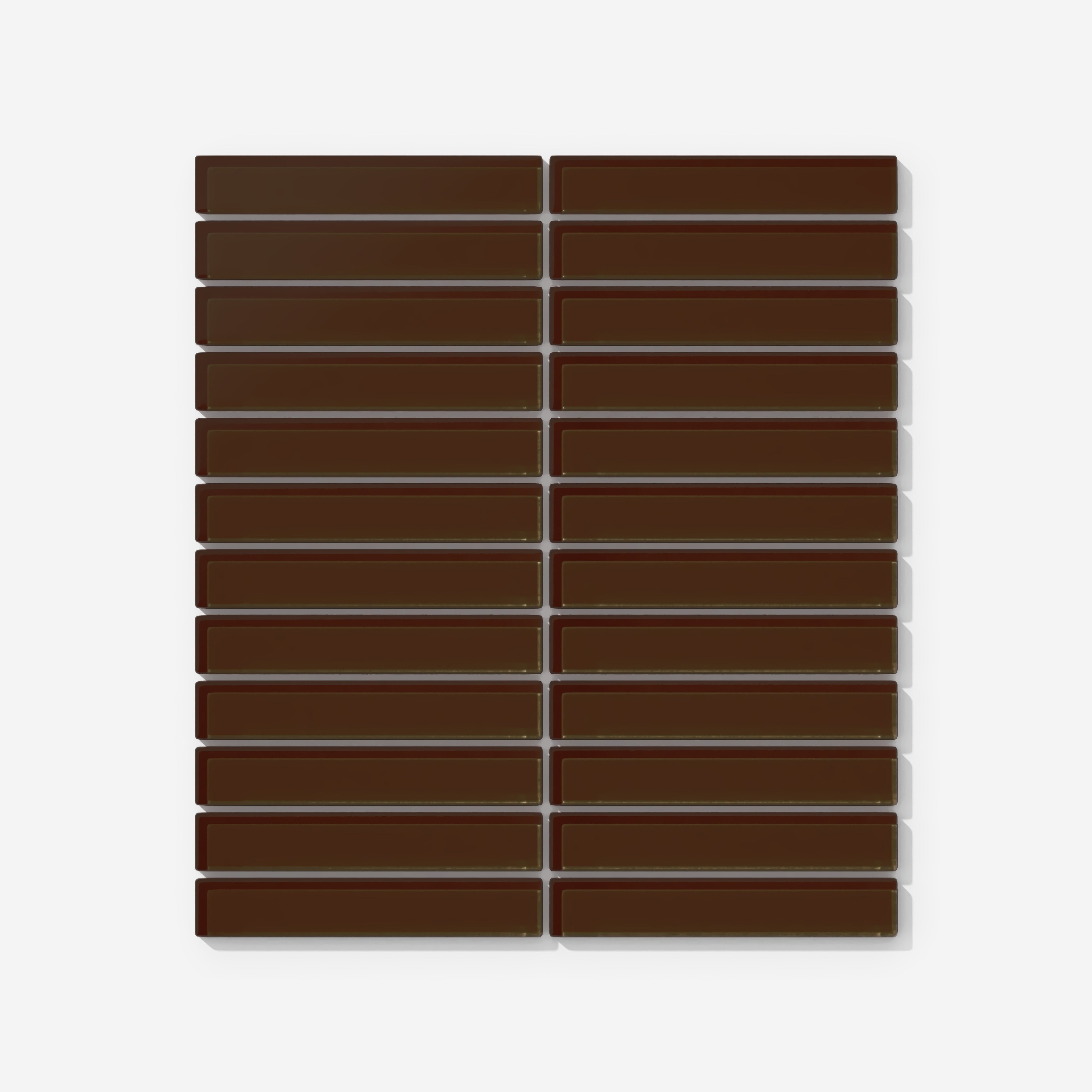 1x6 Straight Set Sheeted Glass Mosaic Tile in Thrasher Matte