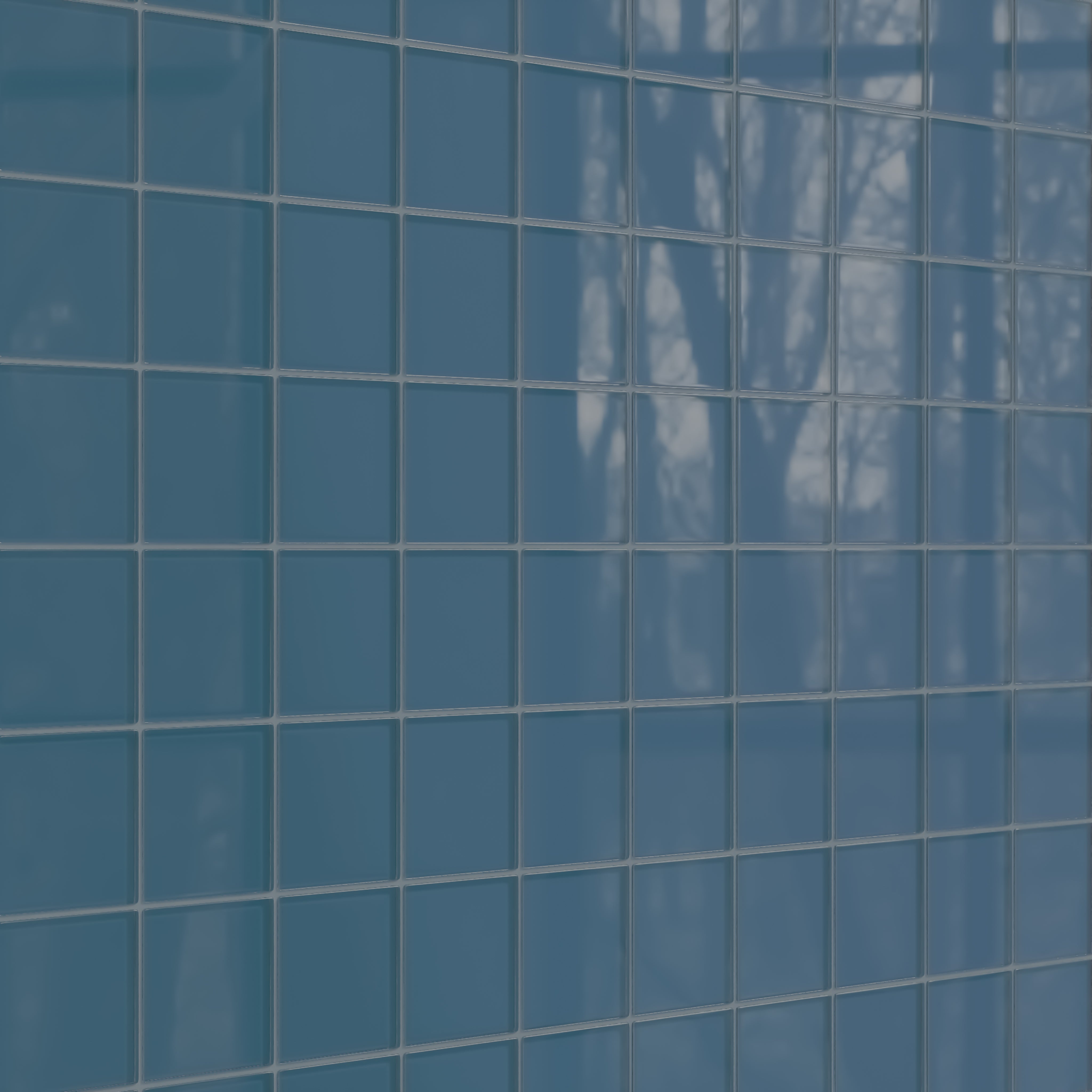 4x4 Glass Tile in Blue Jay Gloss