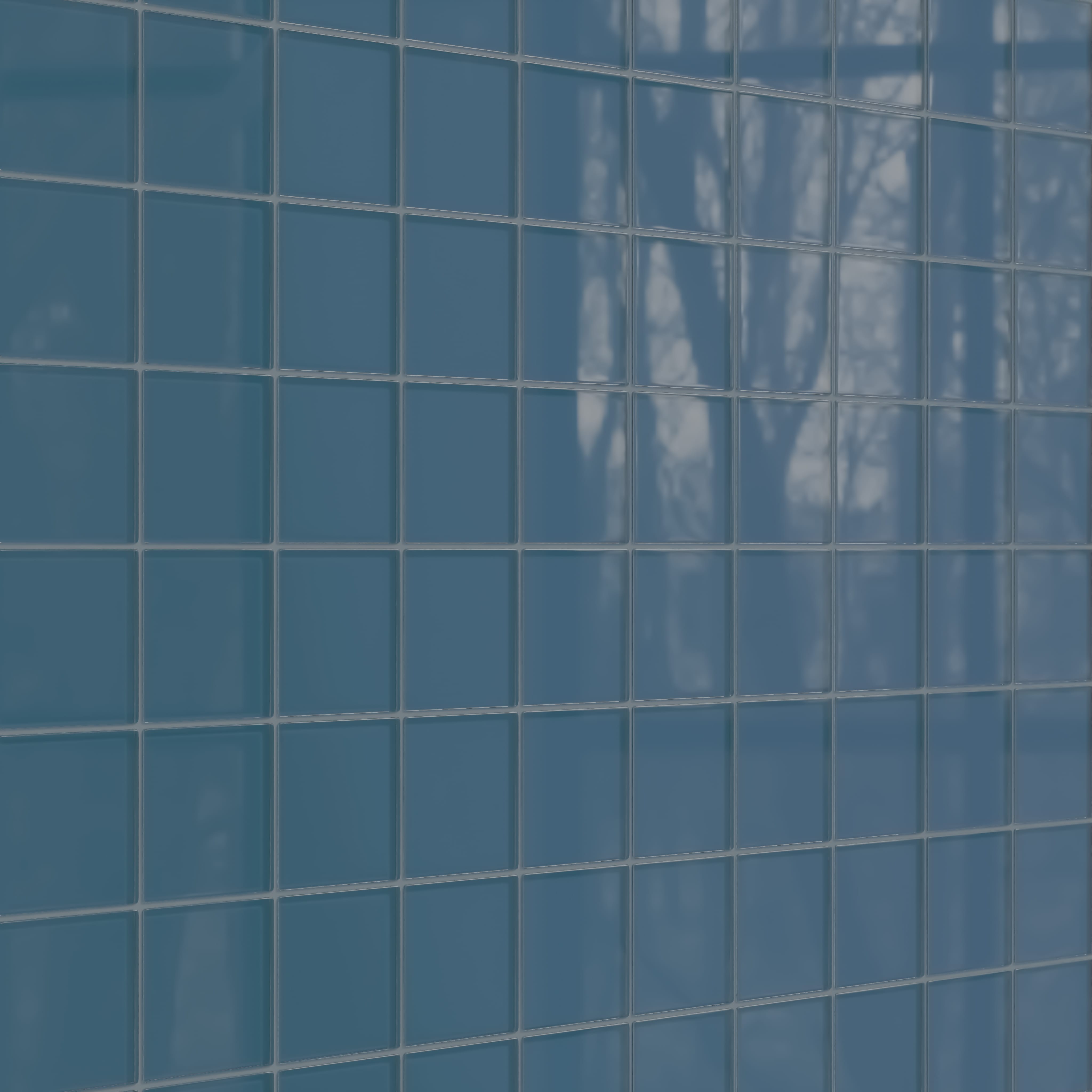 Quick Ship 4x4 Glass Tile in Blue Jay Gloss
