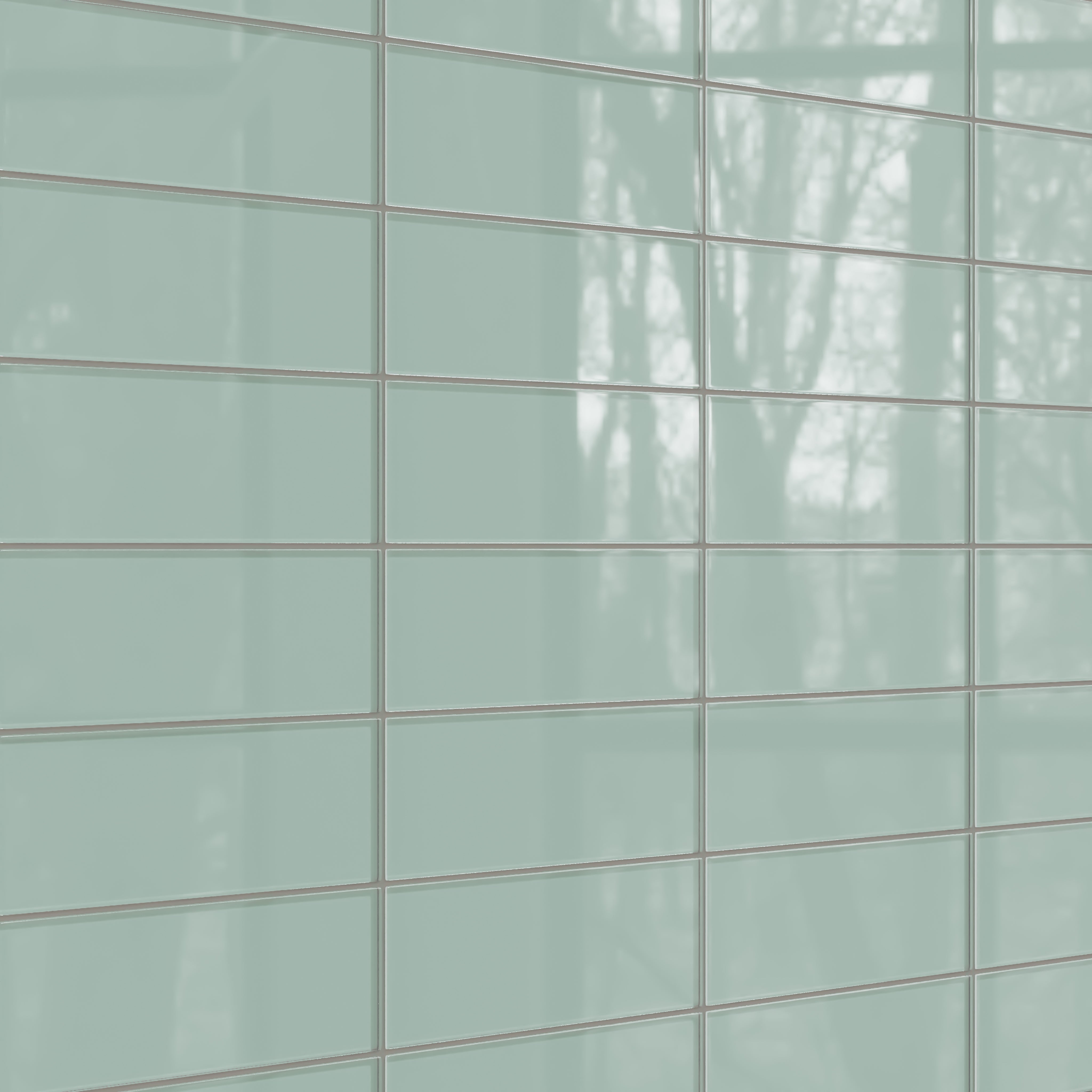 4x12 Glass Tile in Kingfisher Gloss