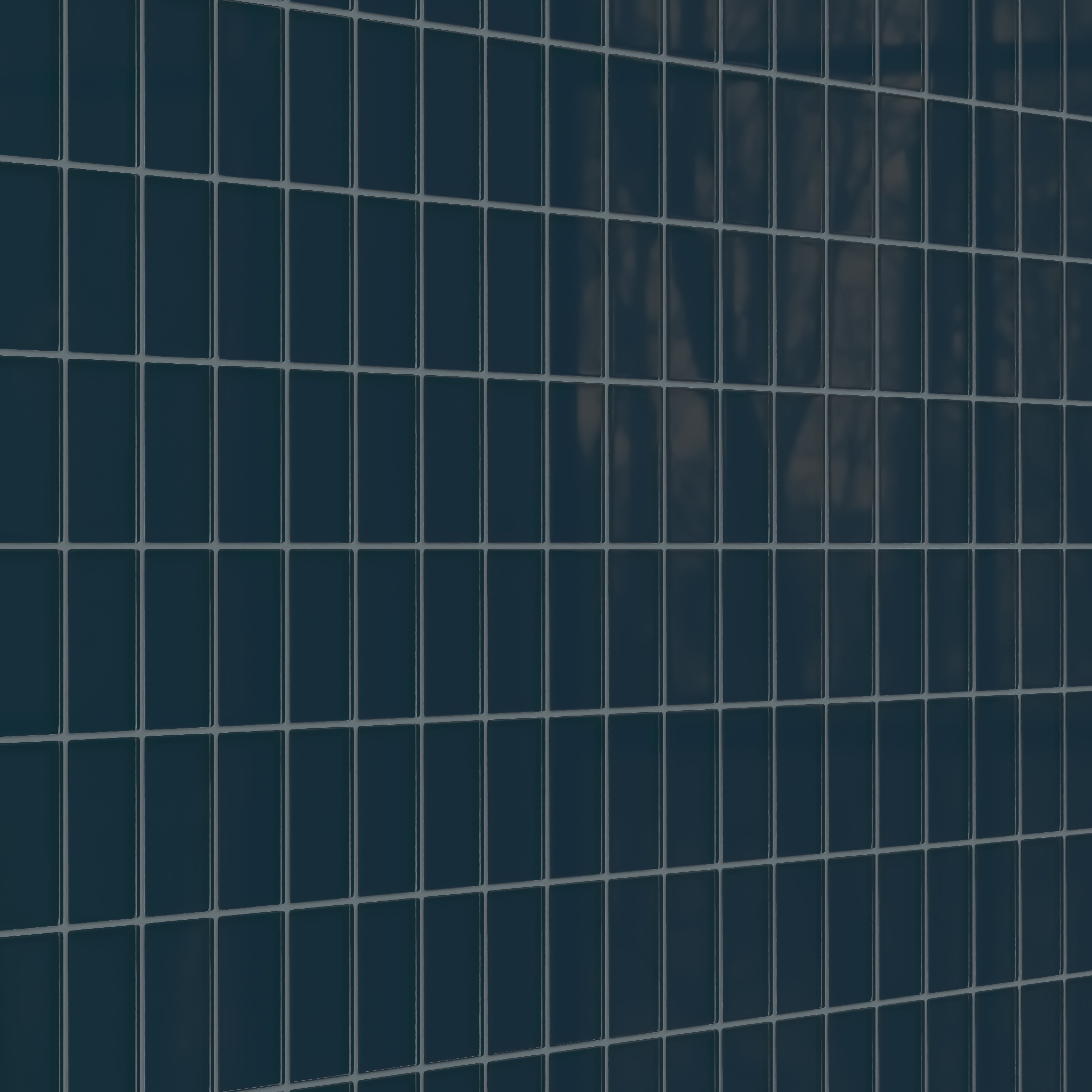 2x4 Straight Set Sheeted Glass Mosaic Tile in Grackle Gloss