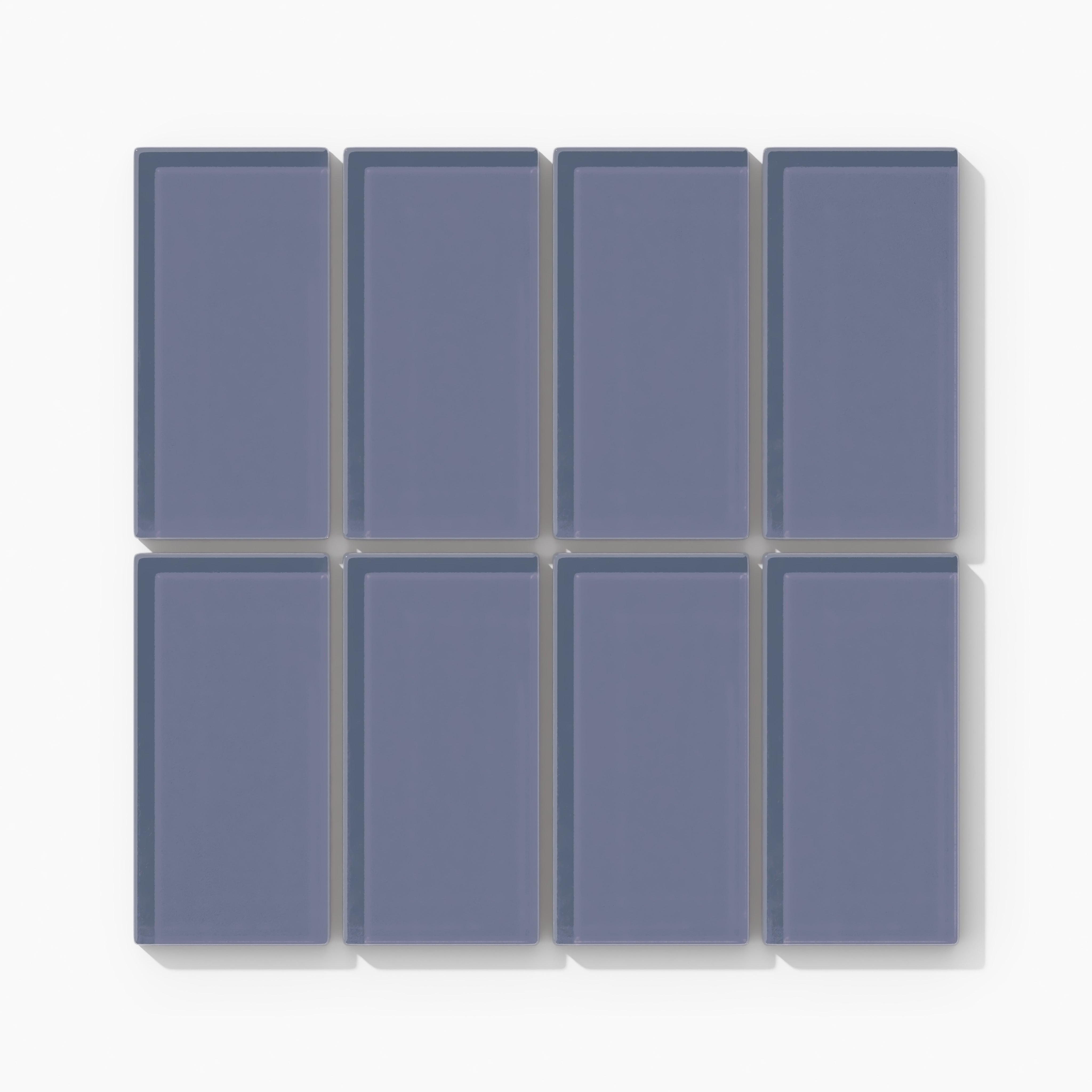 2x4 Straight Set Sheeted Glass Mosaic Tile in Nuthatch Gloss
