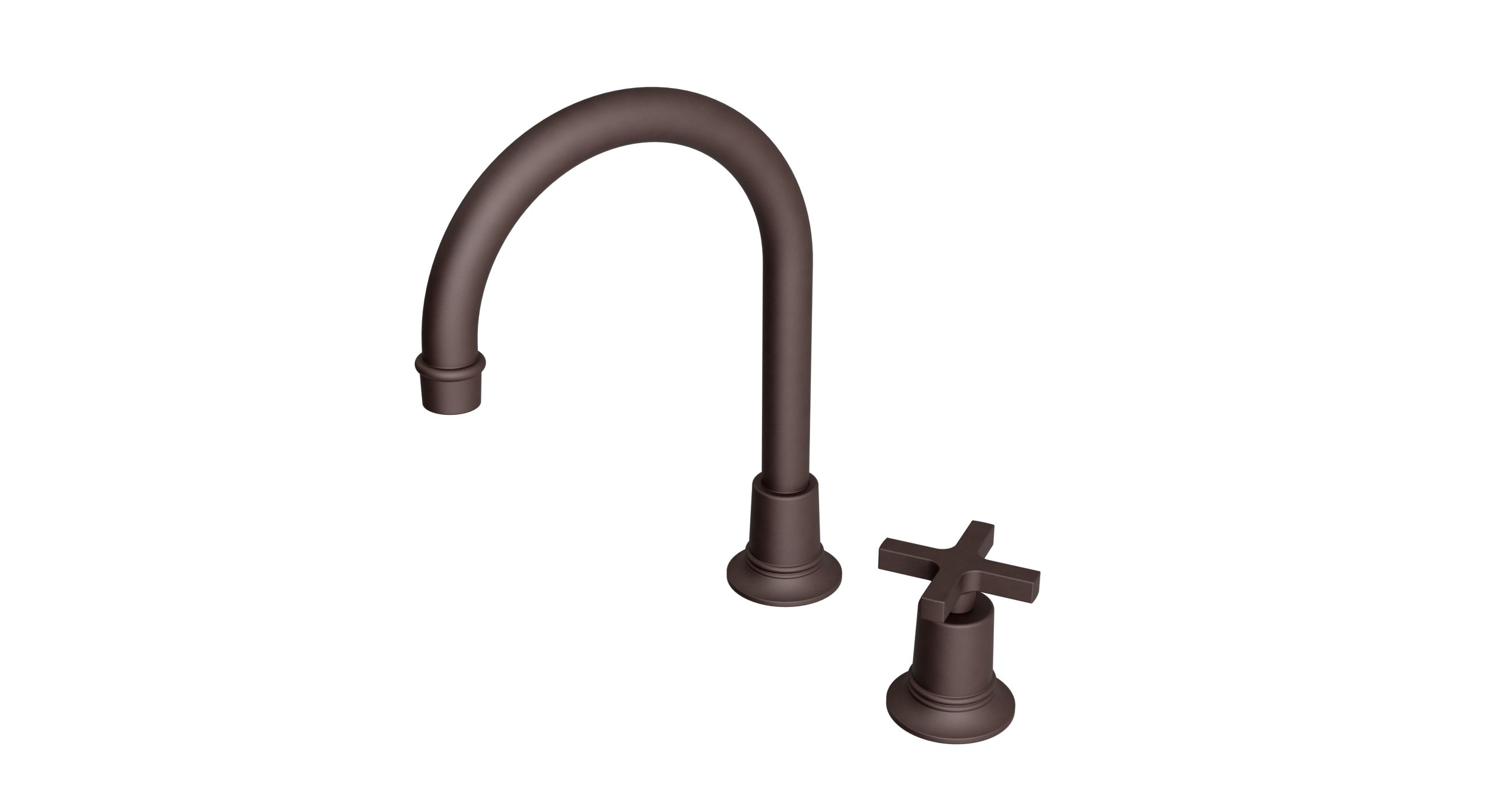 Emerson One Handle Deck Mount Gooseneck Lavatory Faucet with Classic Cross Handle in Architectural Copper