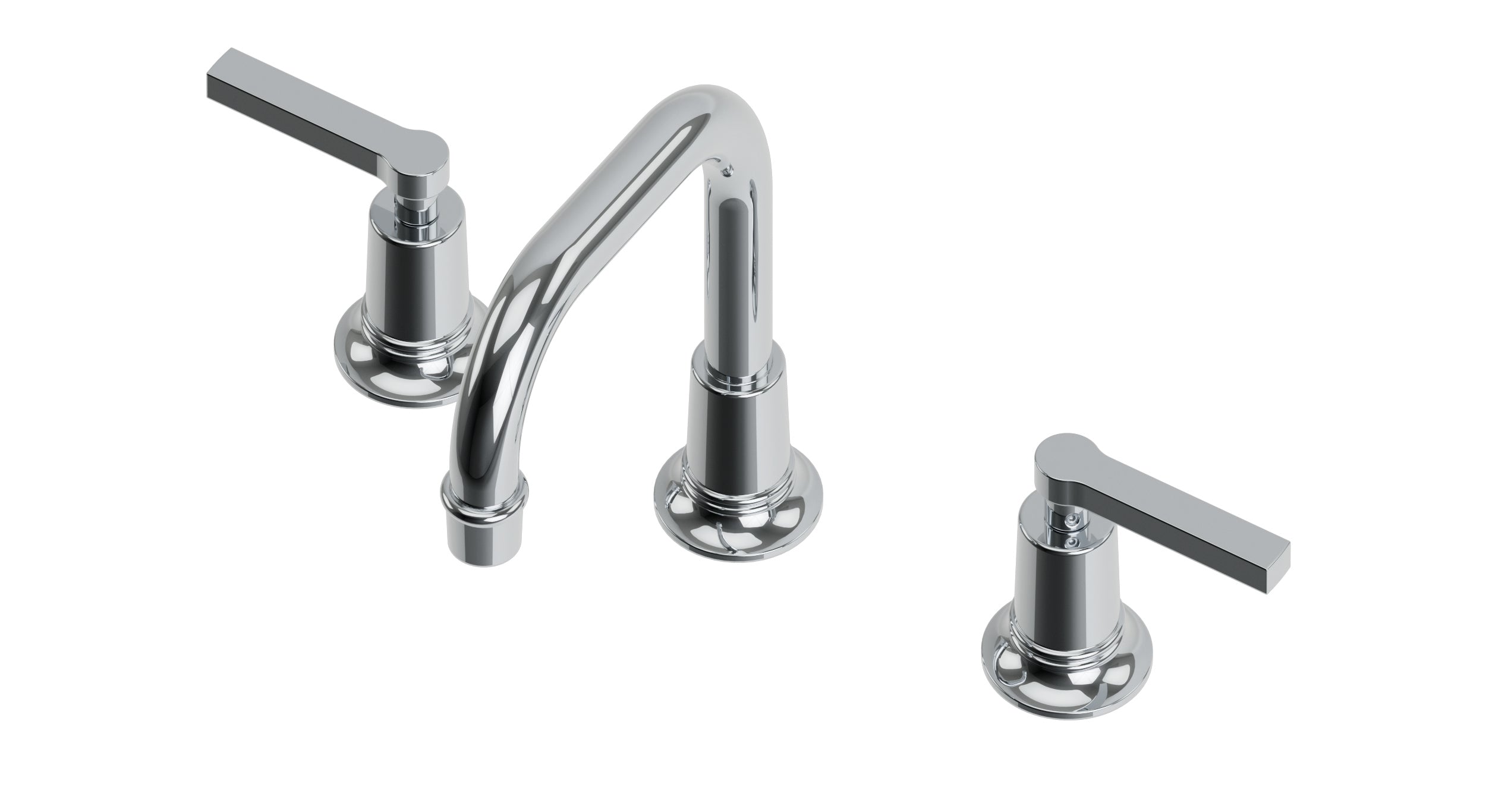 Emerson Two Handle Deck Mount Squaretop Lavatory Faucet with Classic Lever Handles