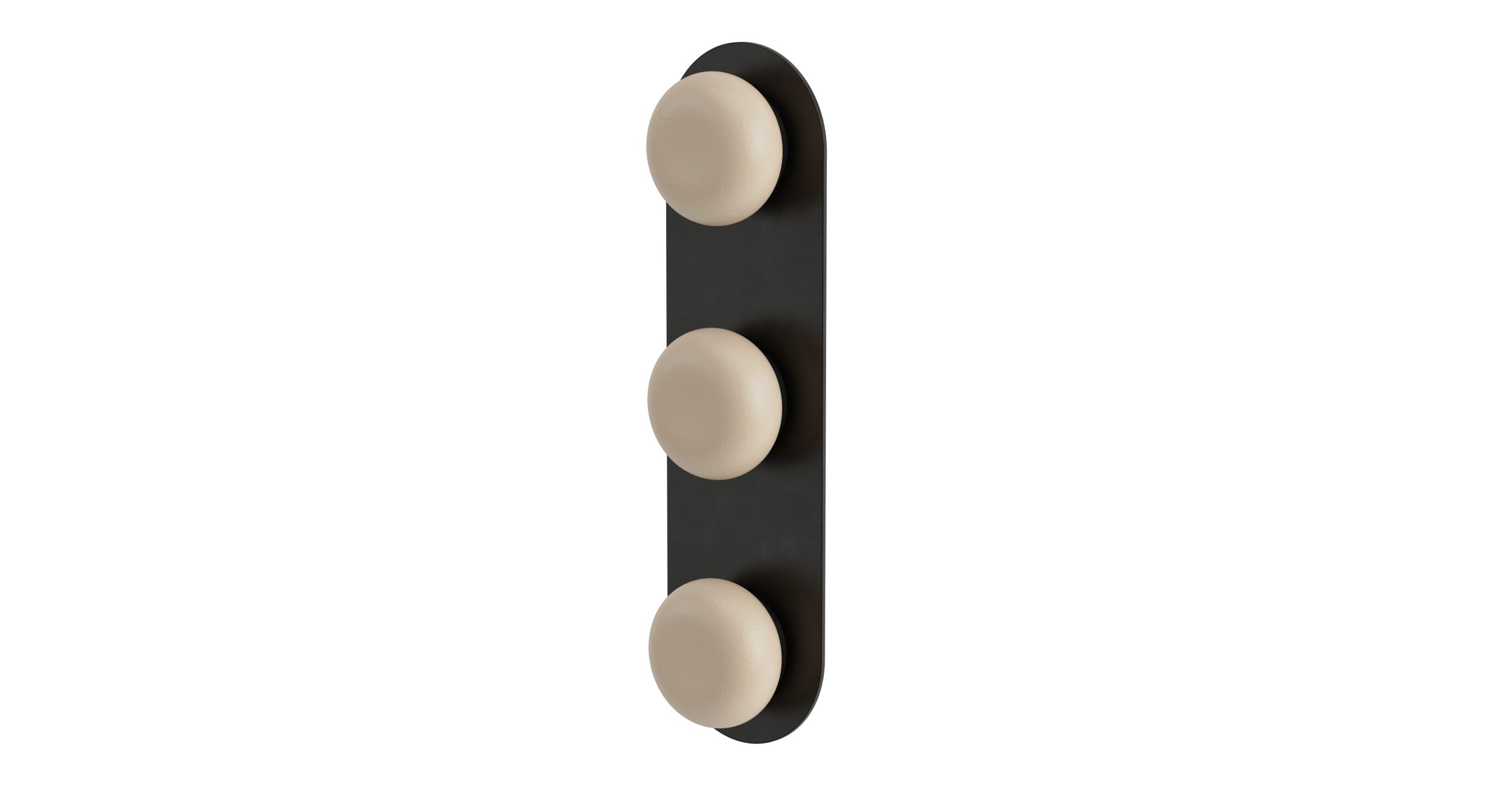 Foundry Three Handle Wall Mount Shower Trim with Pebble Ceramic Knob Handles in Oil Rubbed Bronze