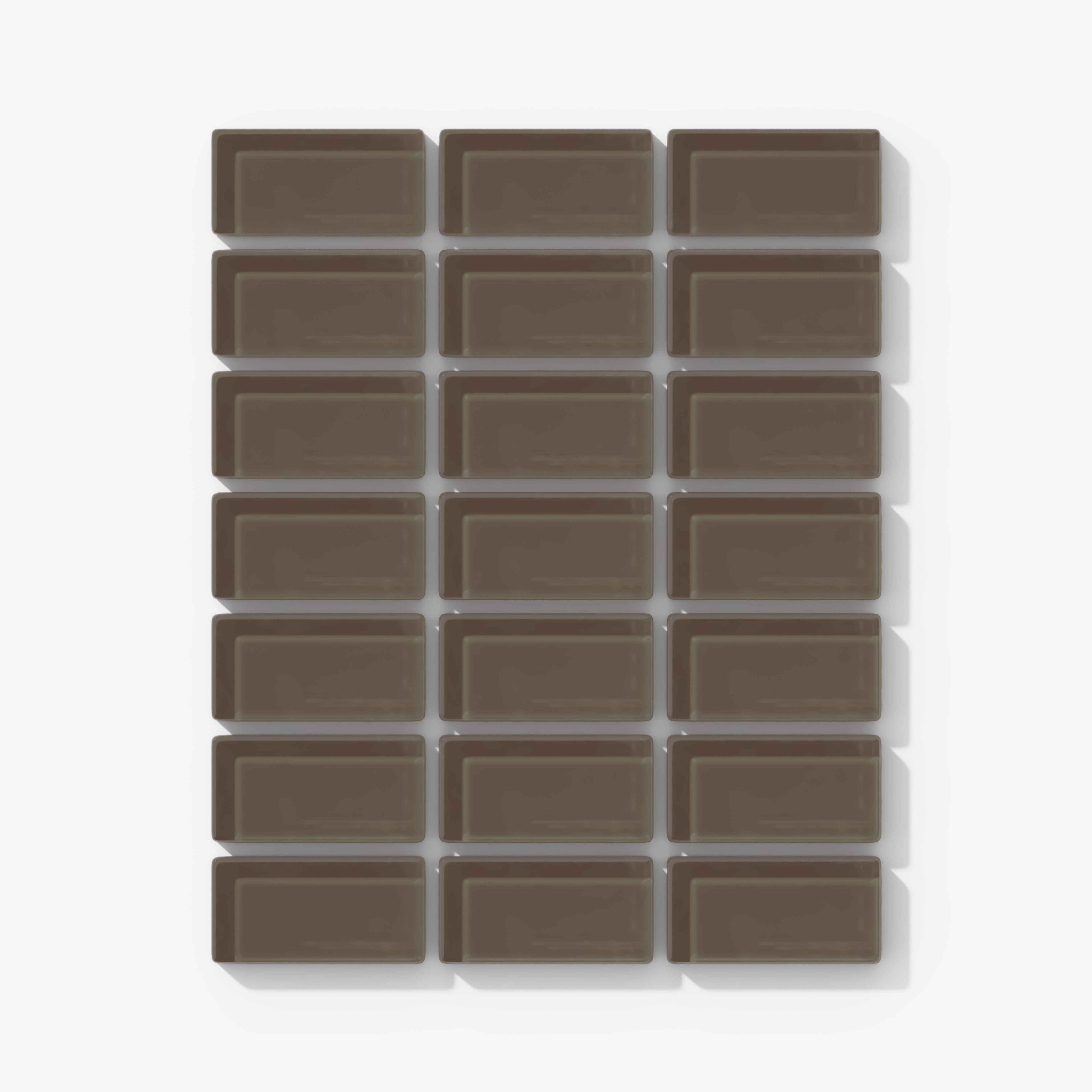 1x2 Straight Set Sheeted Glass Mosaic Tile in Albatross Gloss