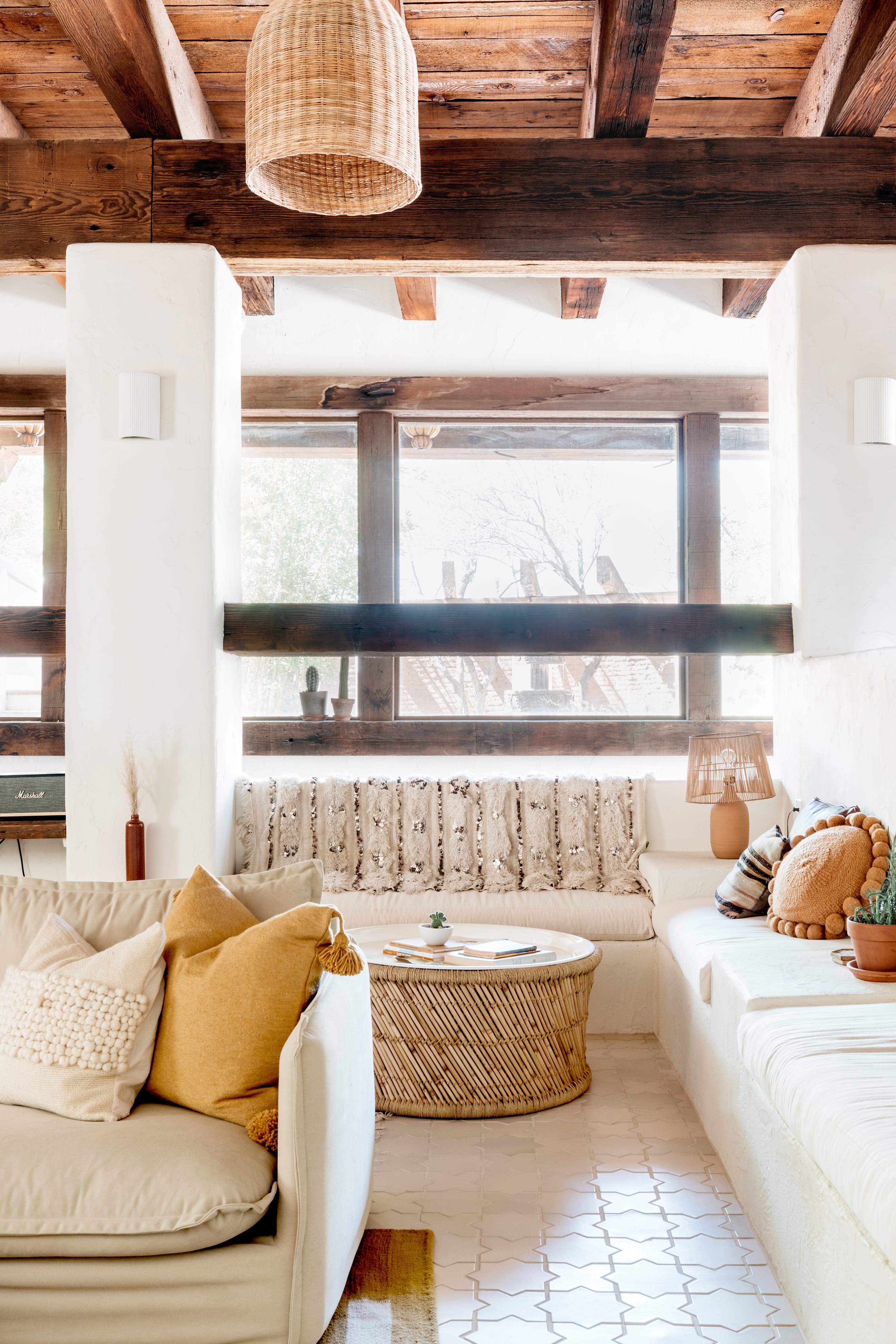 Mini Star & Cross Original Ceramic Tile in Ivory Matte