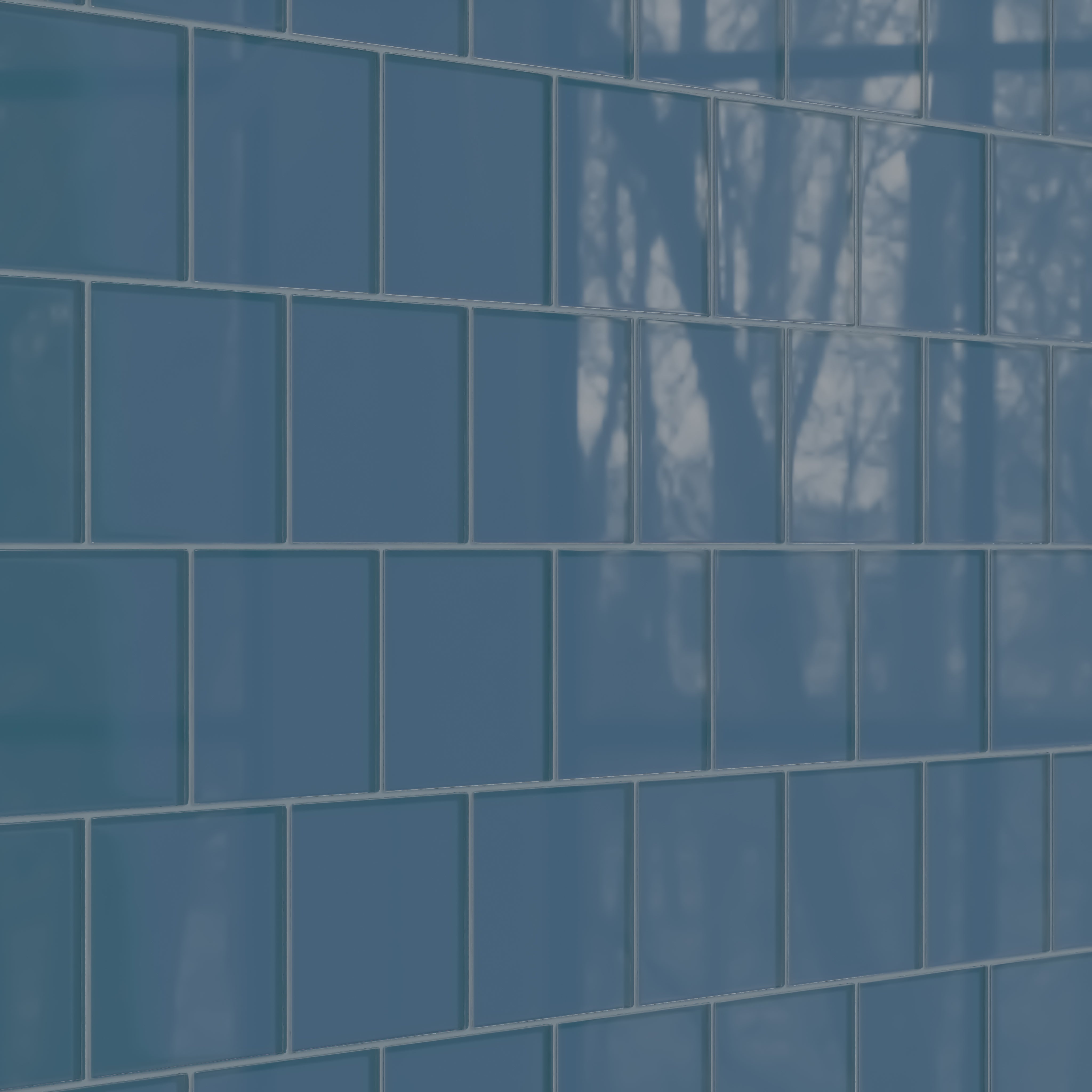 6x6 Glass Tile in Blue Jay Gloss