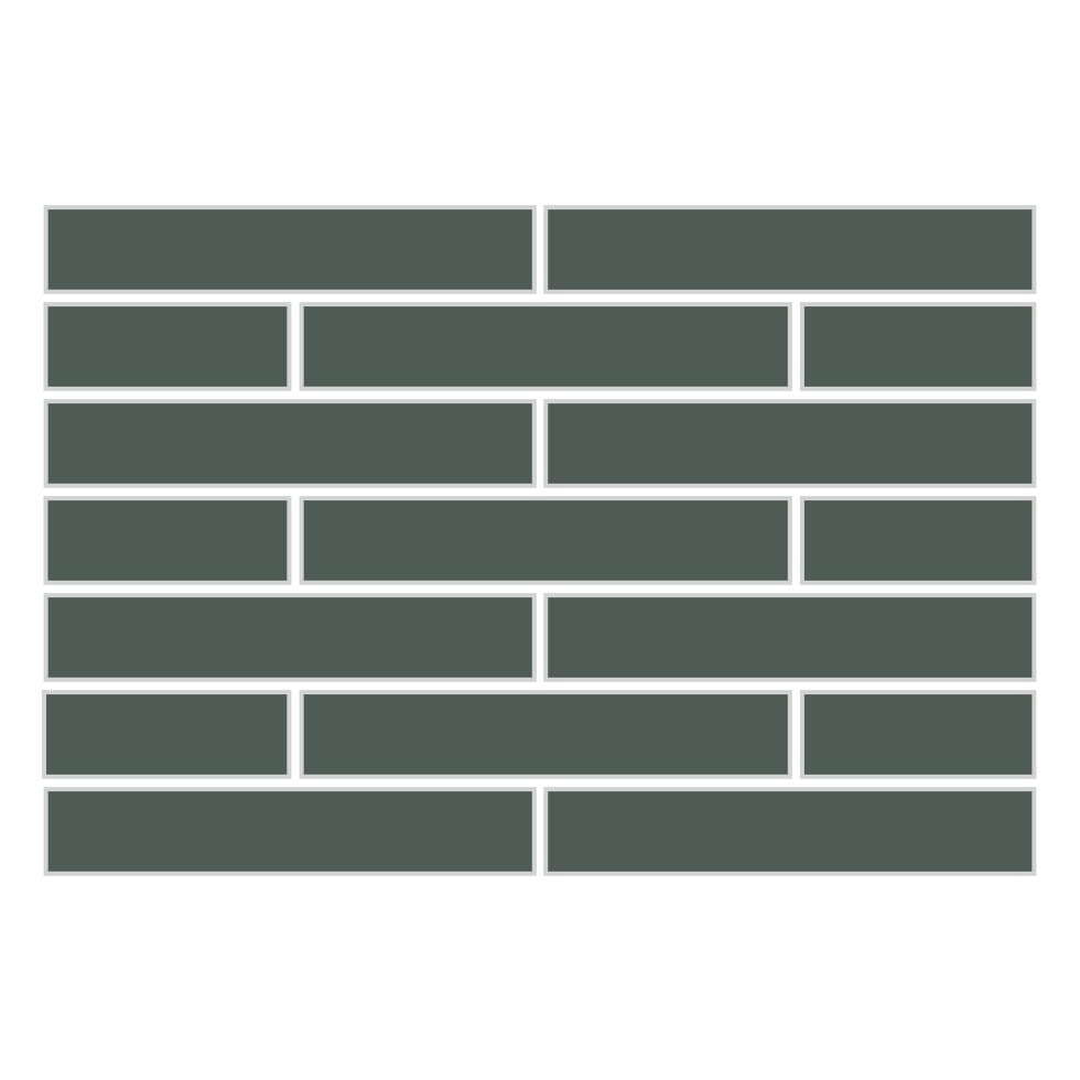 1x6 Half Offset Sheeted Original Ceramic Mosaic Tile in Tempest Matte