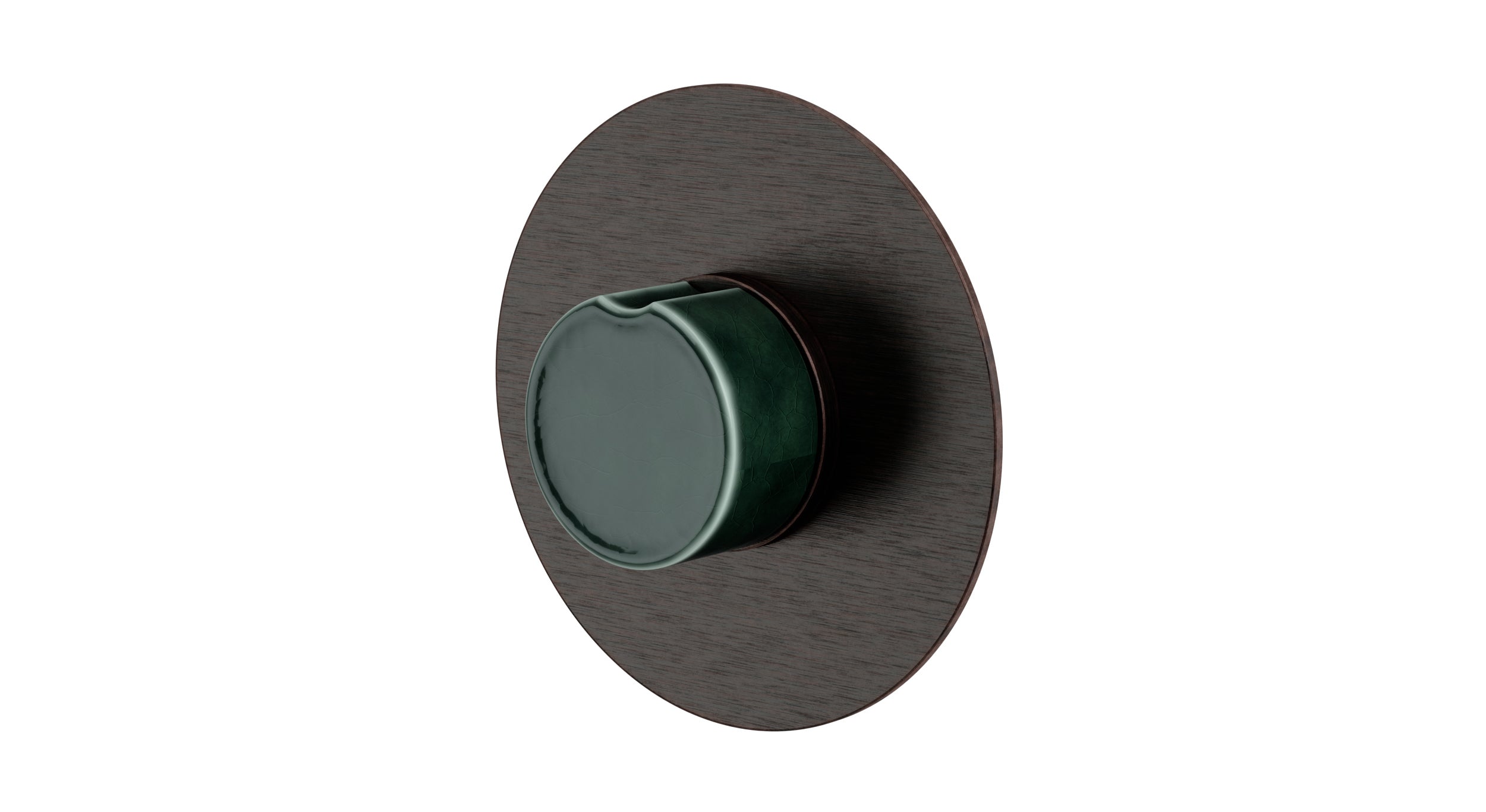 Foundry One Handle Wall Mount Shower Trim with Groove Ceramic Knob Handle in Antique Bronze