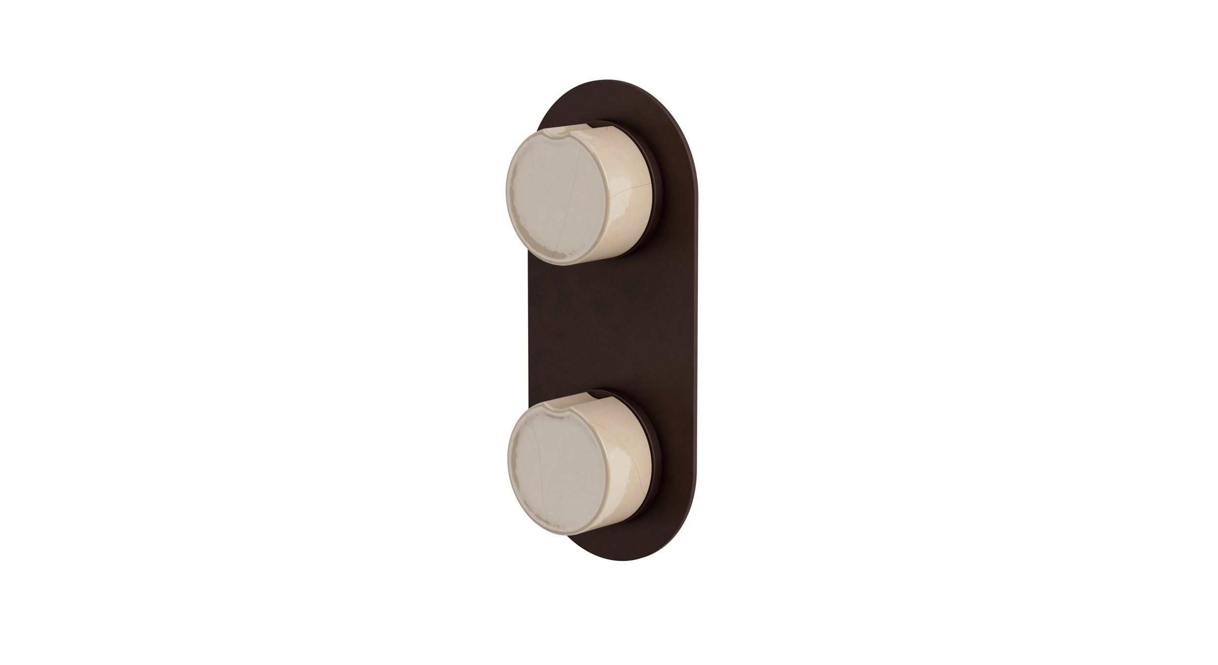 Foundry Two Handle Wall Mount Shower Trim with Groove Ceramic Knob Handles in Architectural Copper