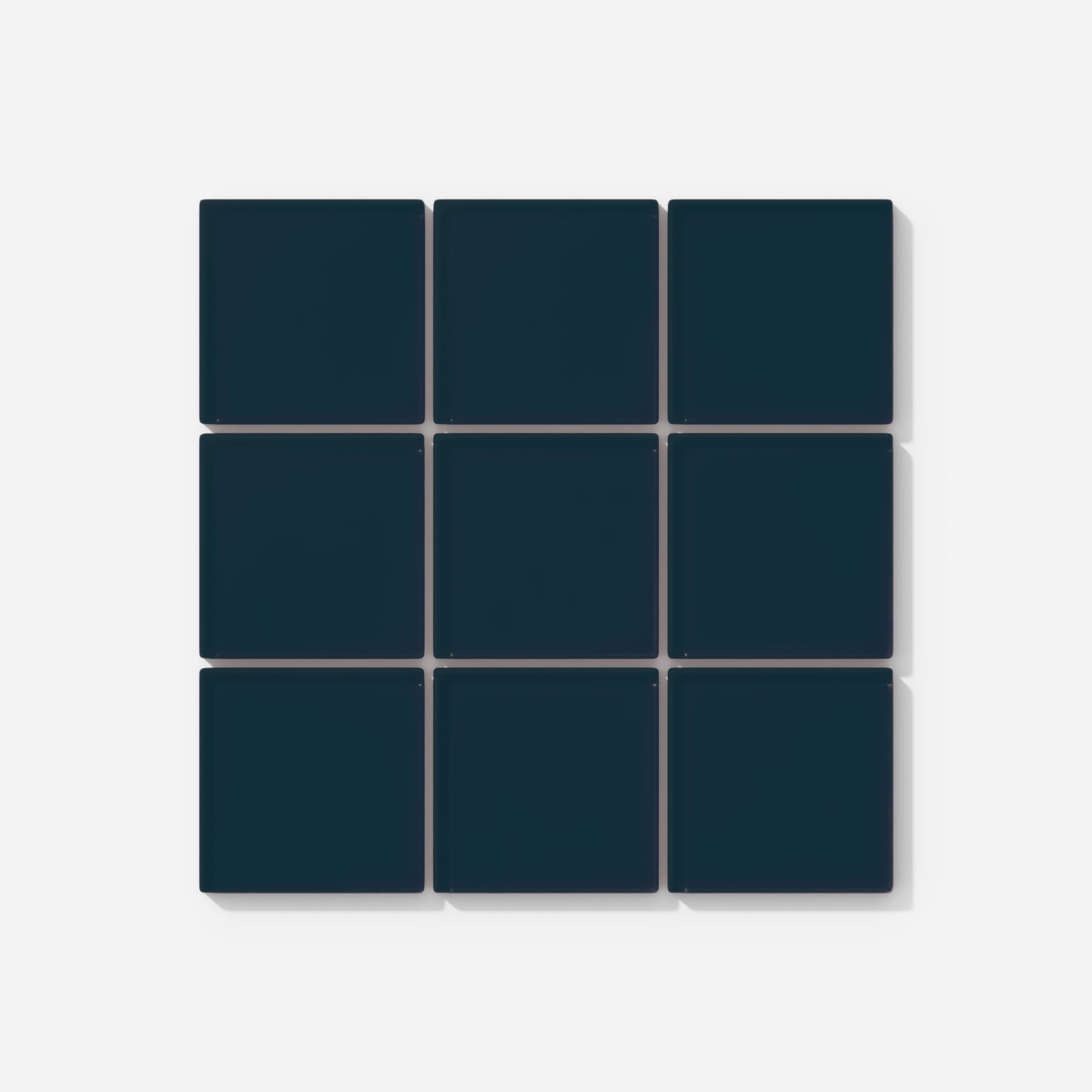 3x3 Straight Set Sheeted Glass Mosaic Tile in Grackle Gloss