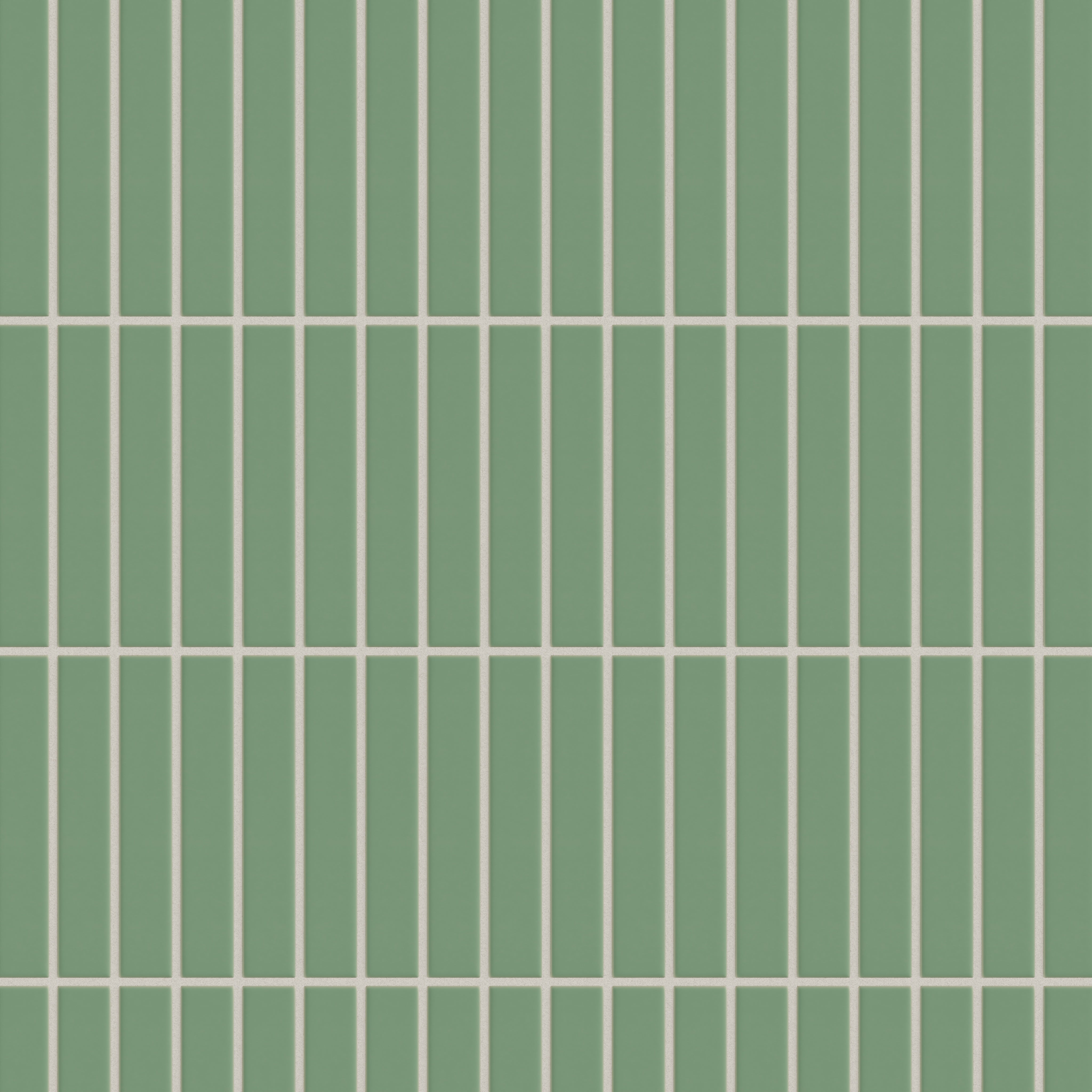 1x6 Straight Set Sheeted Original Ceramic Mosaic Tile in Sea Green Matte
