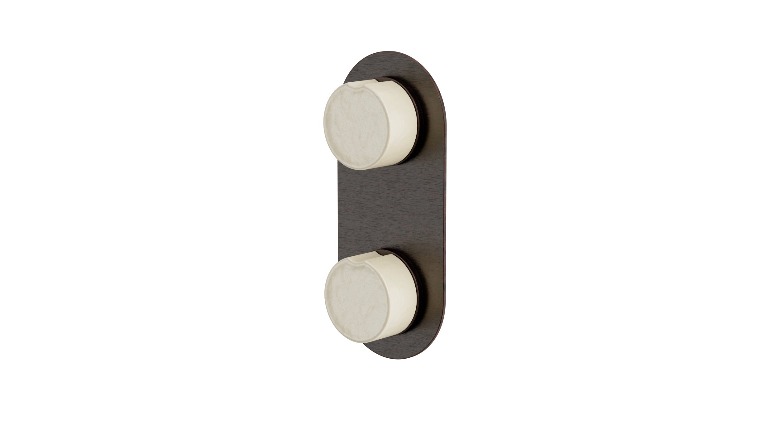 Foundry Two Handle Wall Mount Shower Trim with Groove Ceramic Knob Handles in Antique Bronze