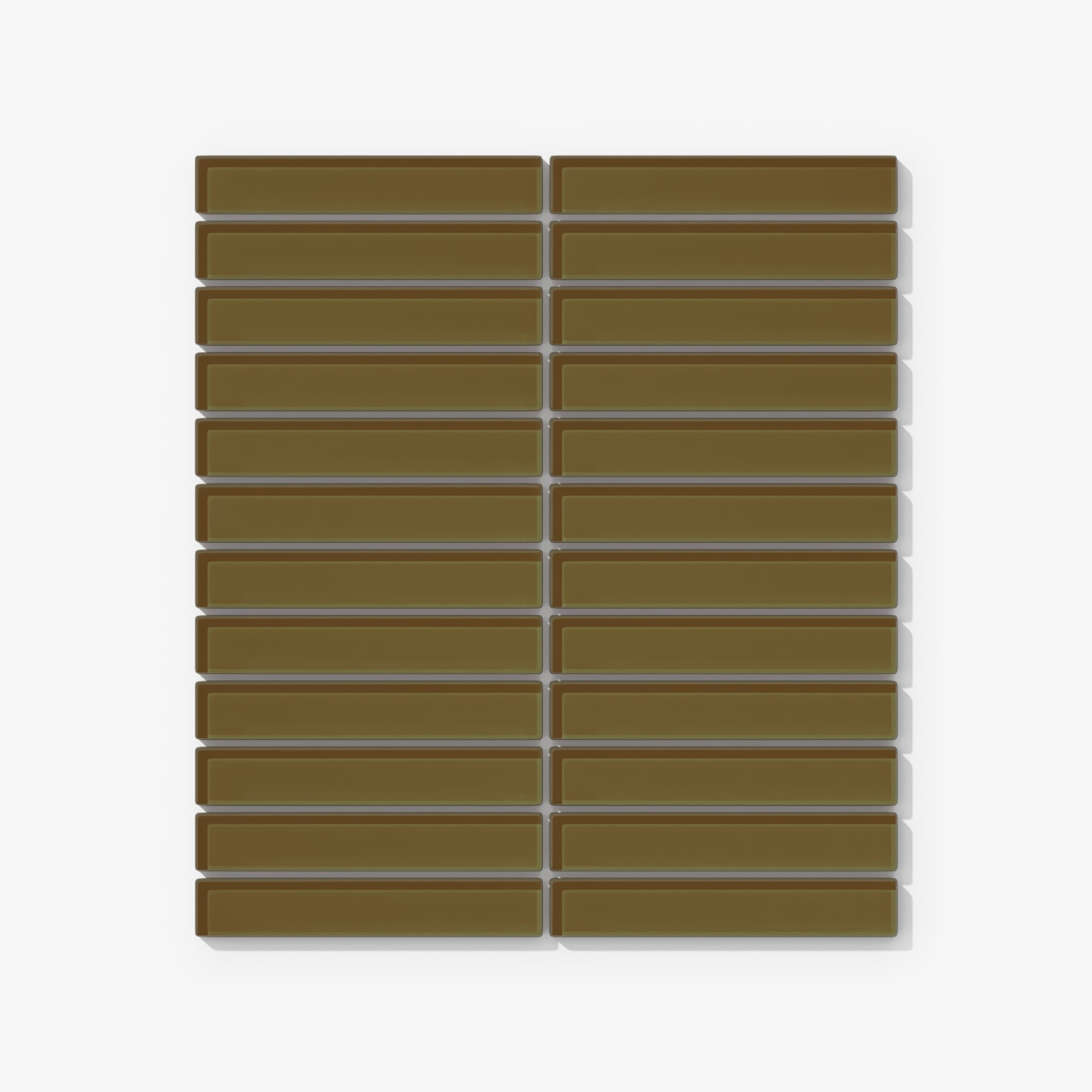 1x6 Straight Set Sheeted Glass Mosaic Tile in Merlin Gloss