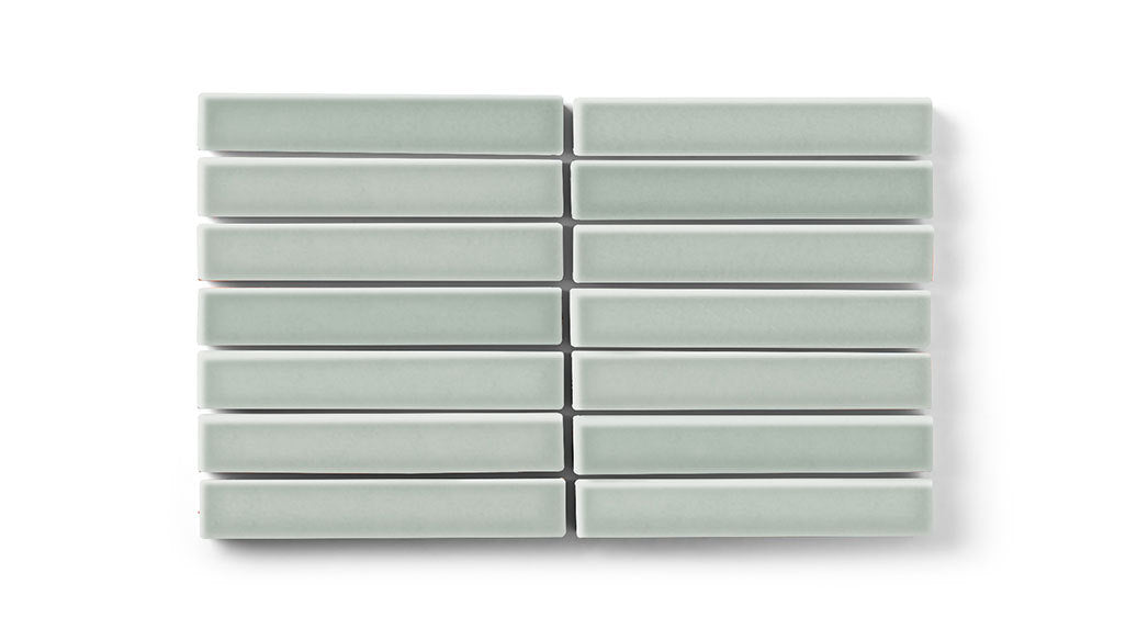 1x6 Straight Set Sheeted Original Ceramic Mosaic Tile in Overcast Gloss