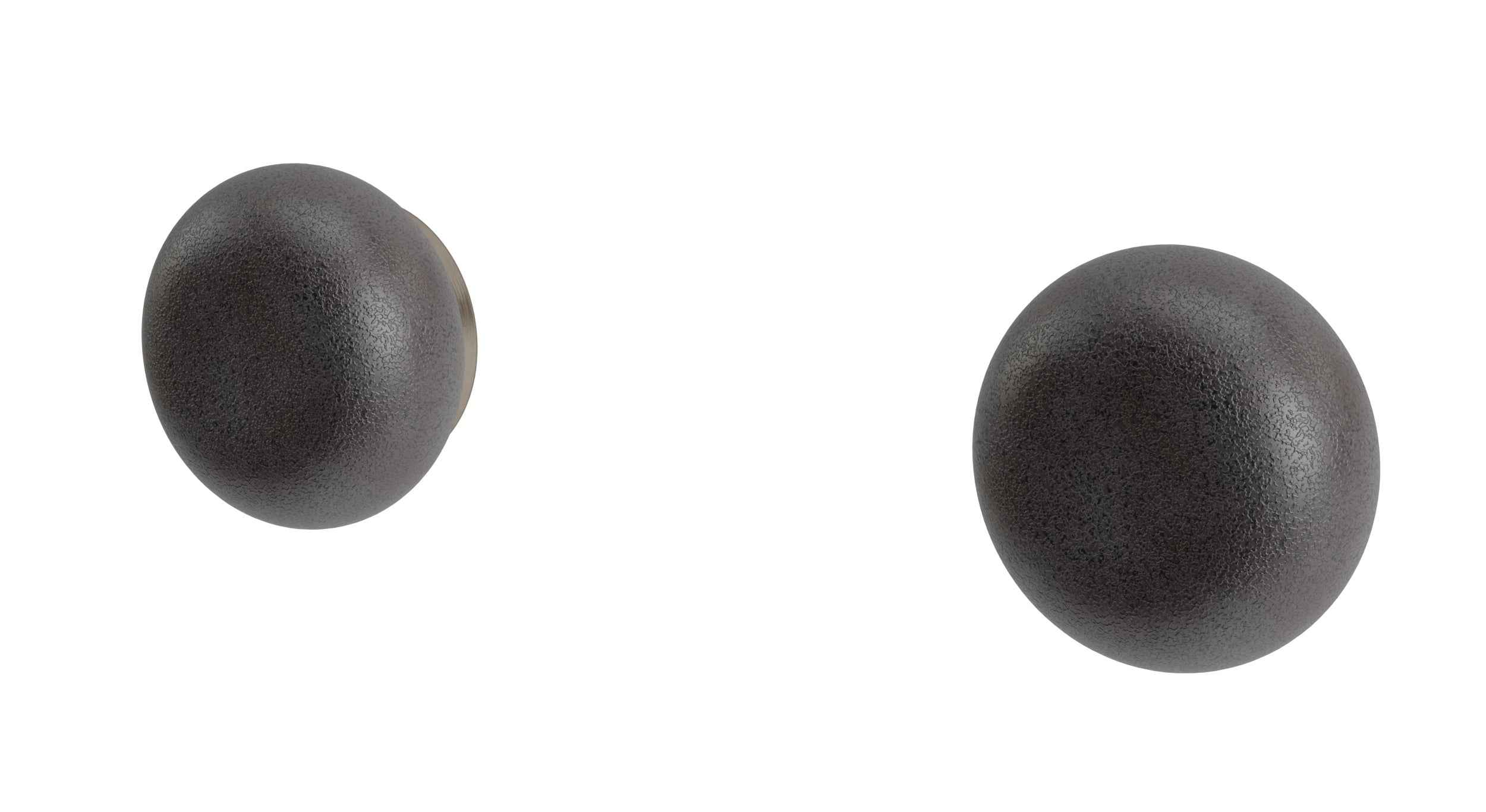 Foundry Two Handle Wall Mount Bath Trim with Pebble Ceramic Knob Handles in Antique Nickel