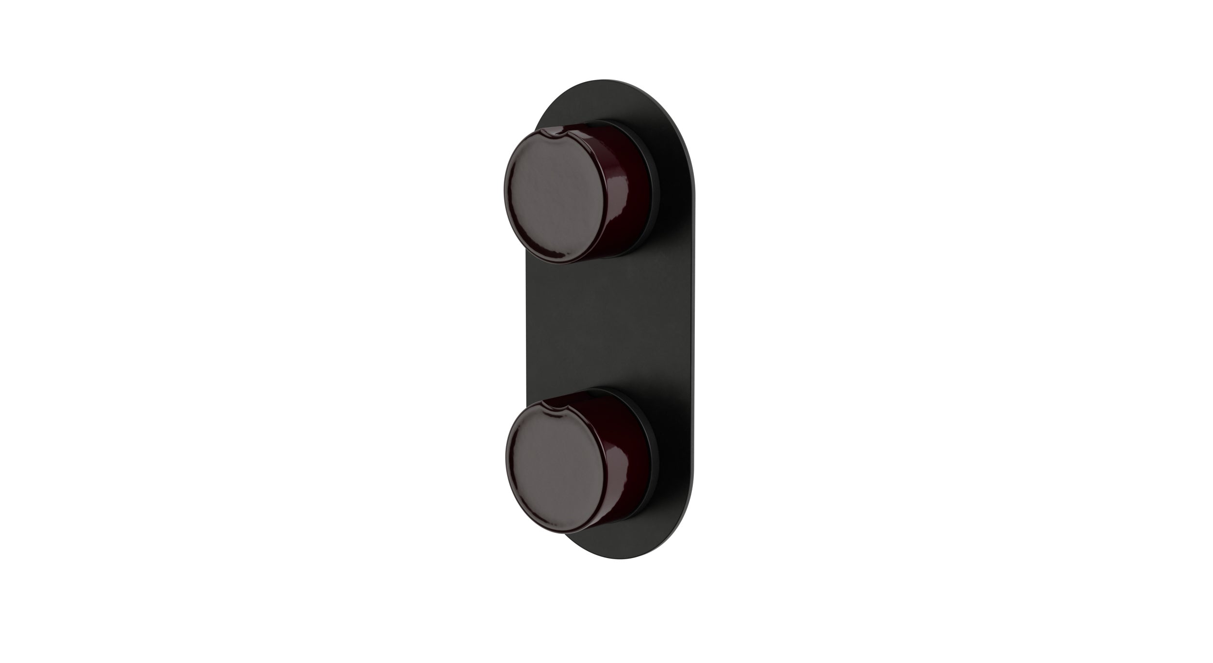 Foundry Two Handle Wall Mount Shower Trim with Groove Ceramic Knob Handles in Oil Rubbed Bronze
