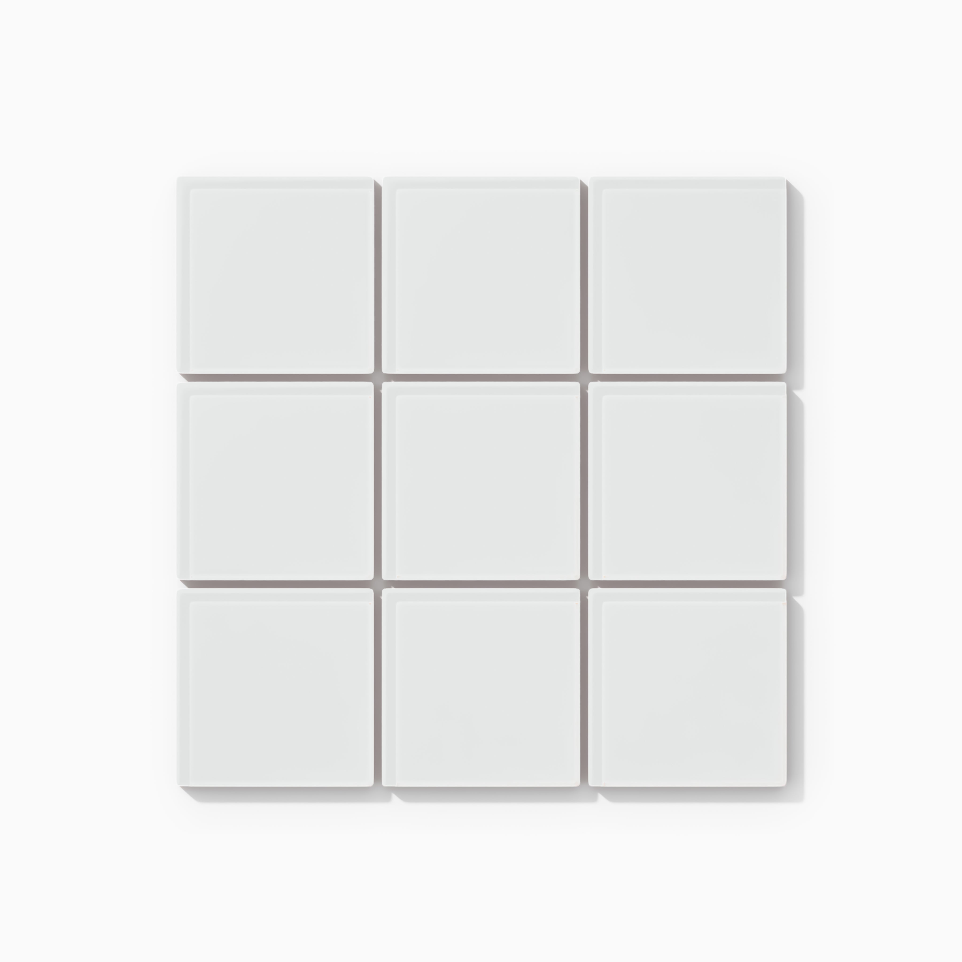 3x3 Straight Set Sheeted Glass Mosaic Tile in Egret Gloss
