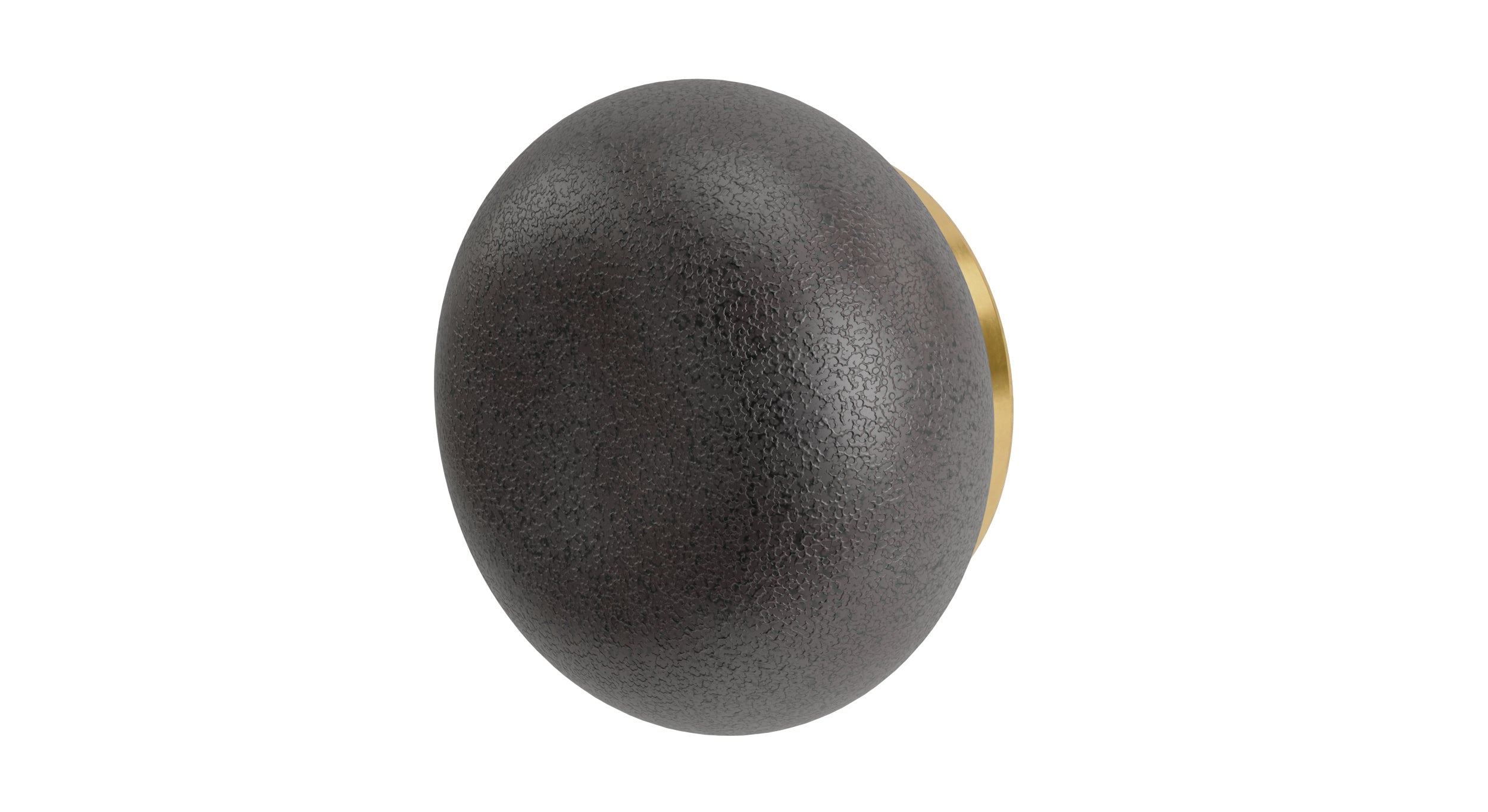 Foundry One Handle Wall Mount Diverter/Volume Control Shower Trim with Pebble Ceramic Knob Handle in French Brass