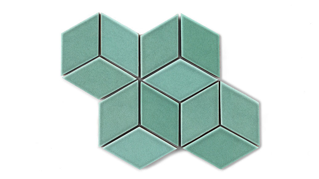 Small Diamond Sheeted - Escher Original Ceramic Mosaic Tile in Amalfi Coast Gloss