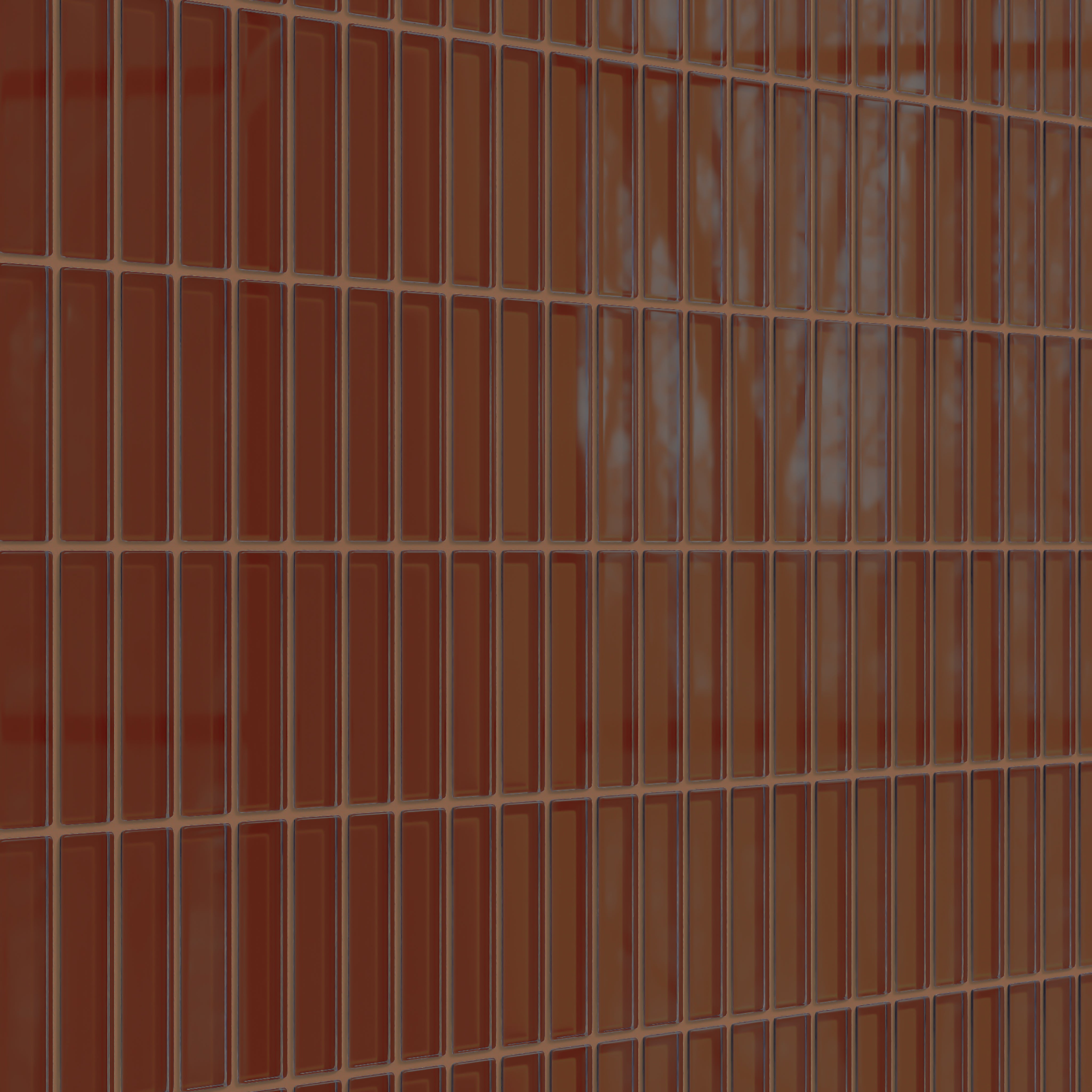 1x4 Straight Set Sheeted Glass Mosaic Tile in Pheasant Gloss