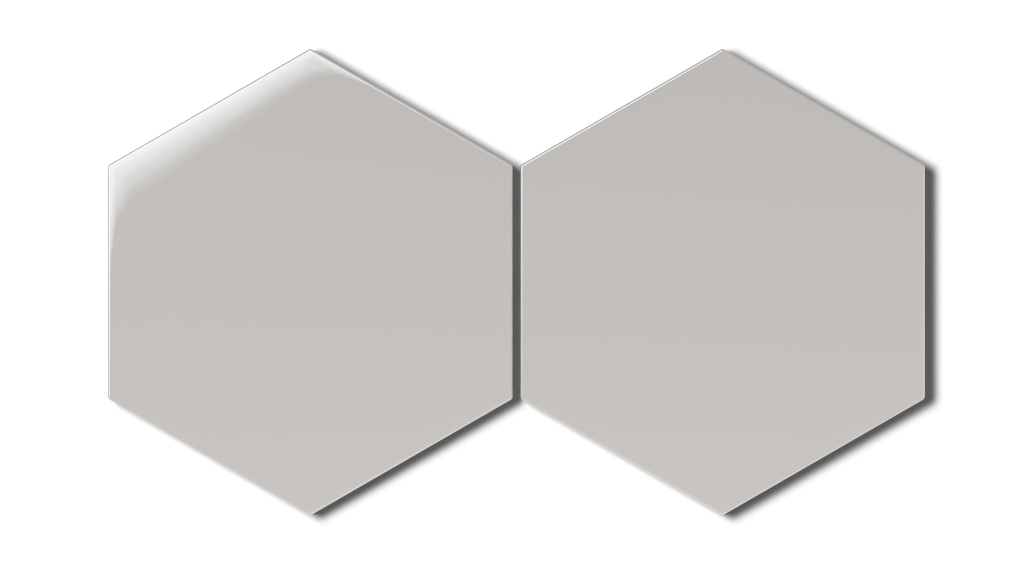 8" Hexagon Natural Press Ceramic Tile in Titanium Grey Gloss