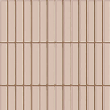 1x6 Straight Set Sheeted Glass Mosaic Tile in Rosy Finch Gloss