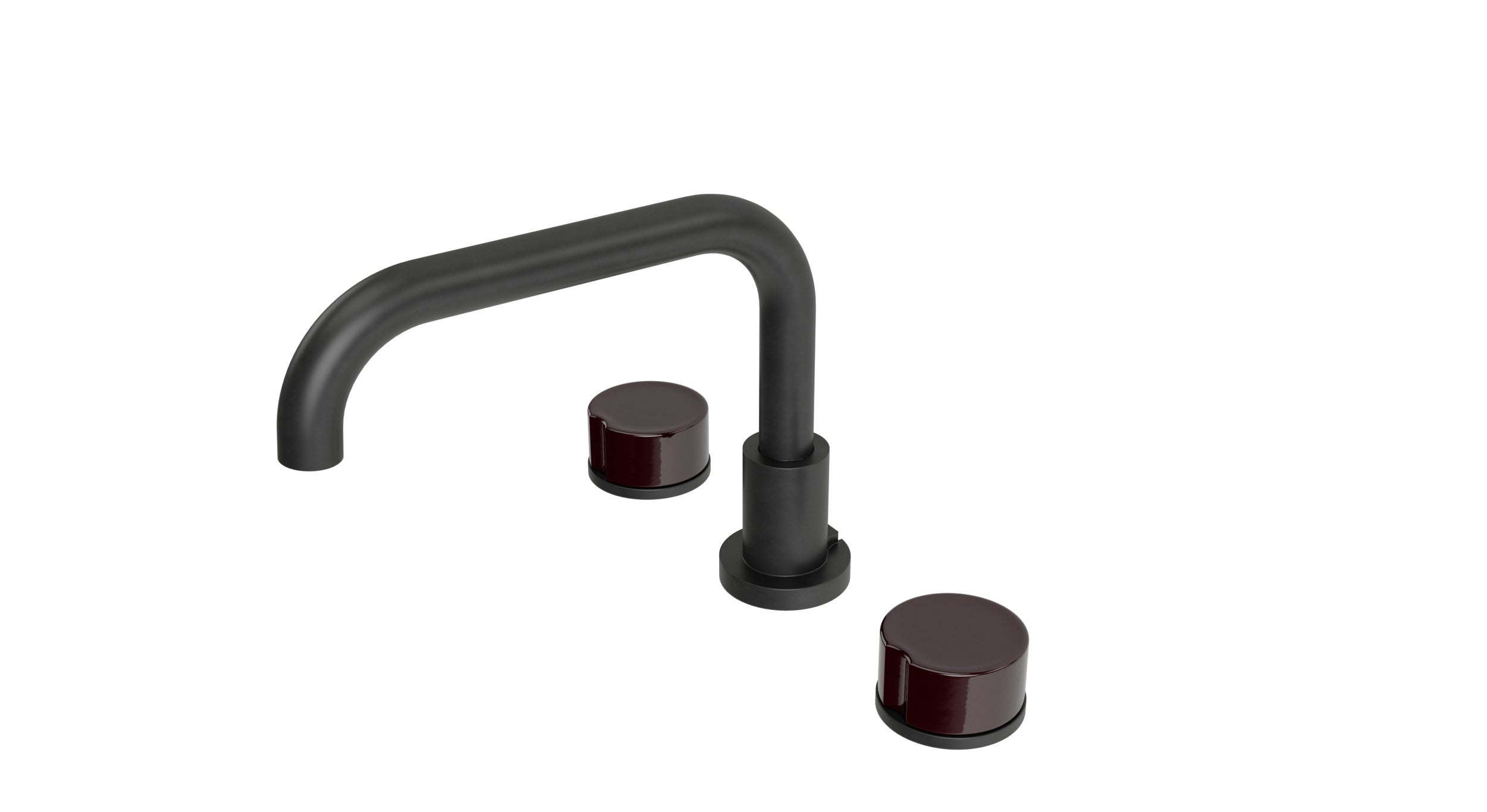 Foundry Two Handle Deck Mount Squaretop Bath Trim with Groove Ceramic Knob Handles in Oil Rubbed Bronze