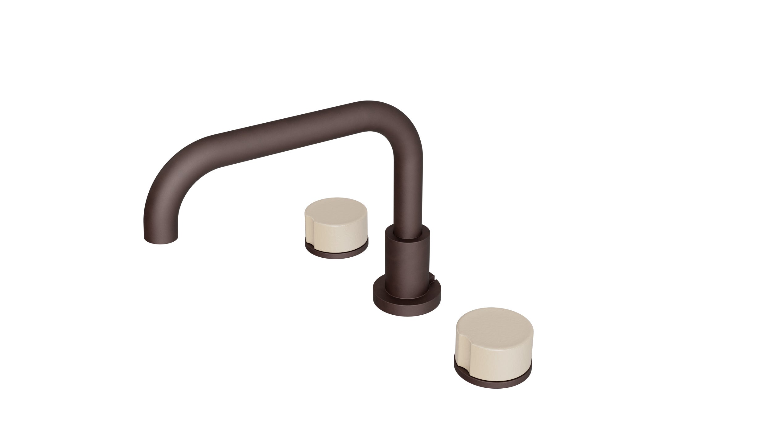Foundry Two Handle Deck Mount Squaretop Bath Trim with Groove Ceramic Knob Handles in Architectural Copper