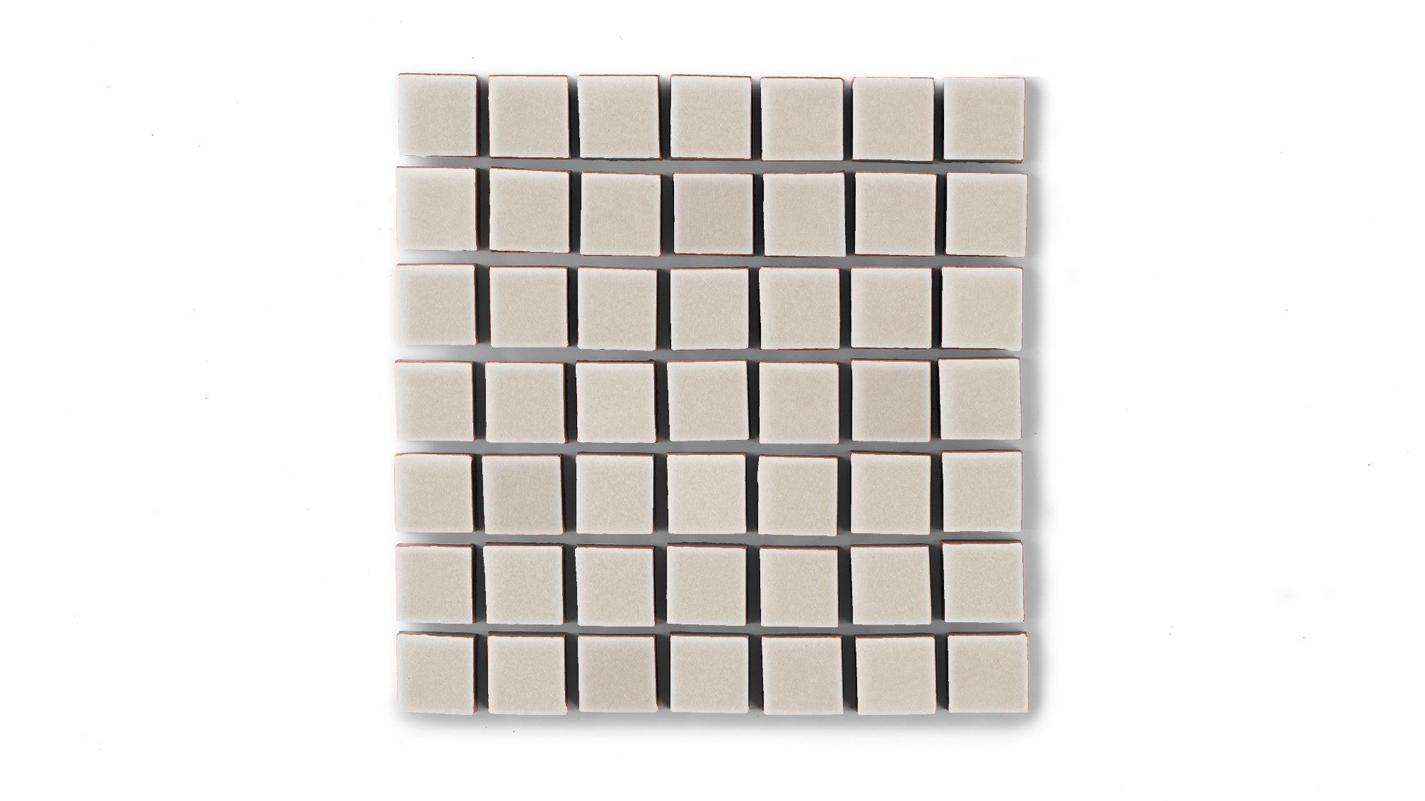 1x1 Straight Set Sheeted Original Ceramic Mosaic Tile in Sand Dune Gloss