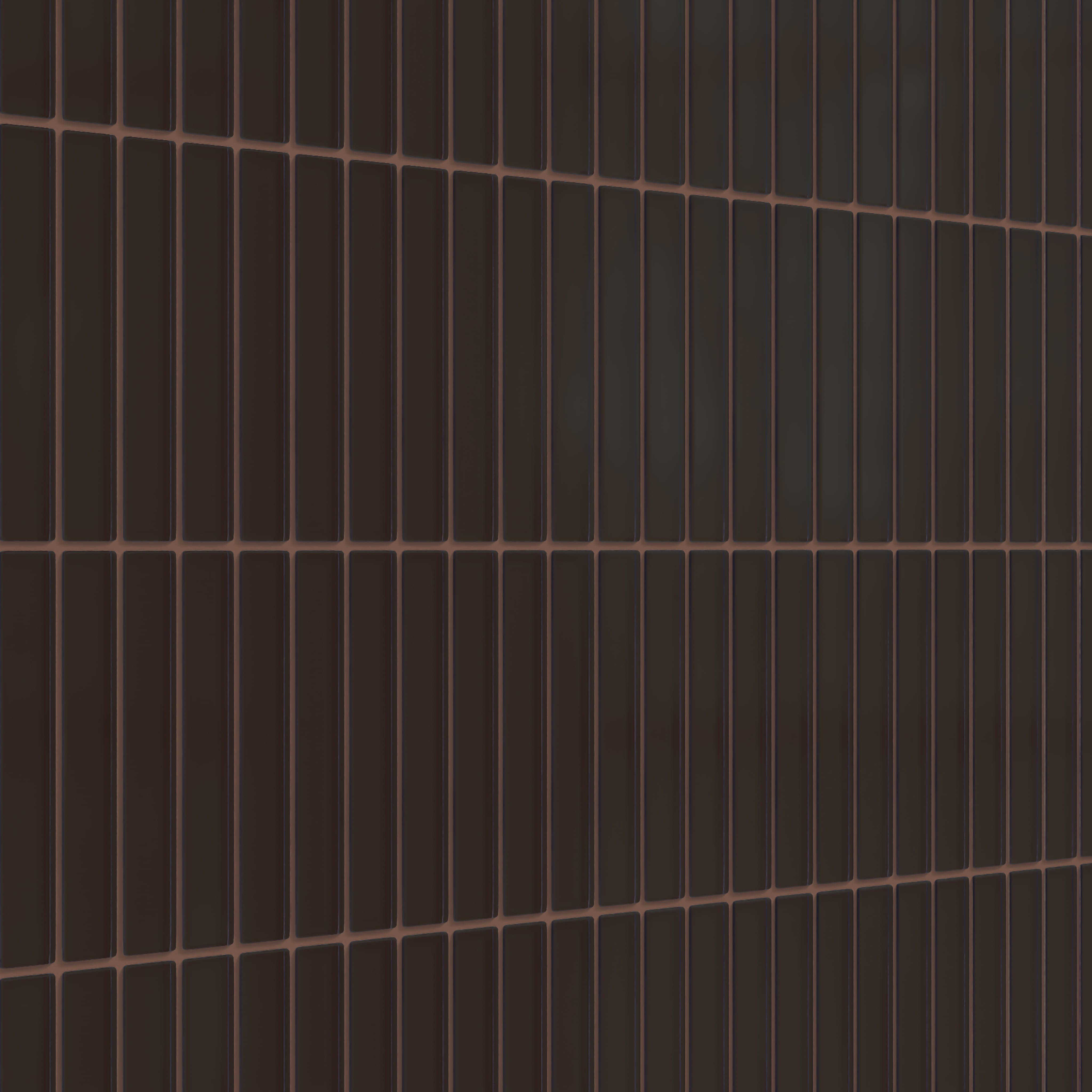 1x6 Straight Set Sheeted Glass Mosaic Tile in Nighthawk Matte